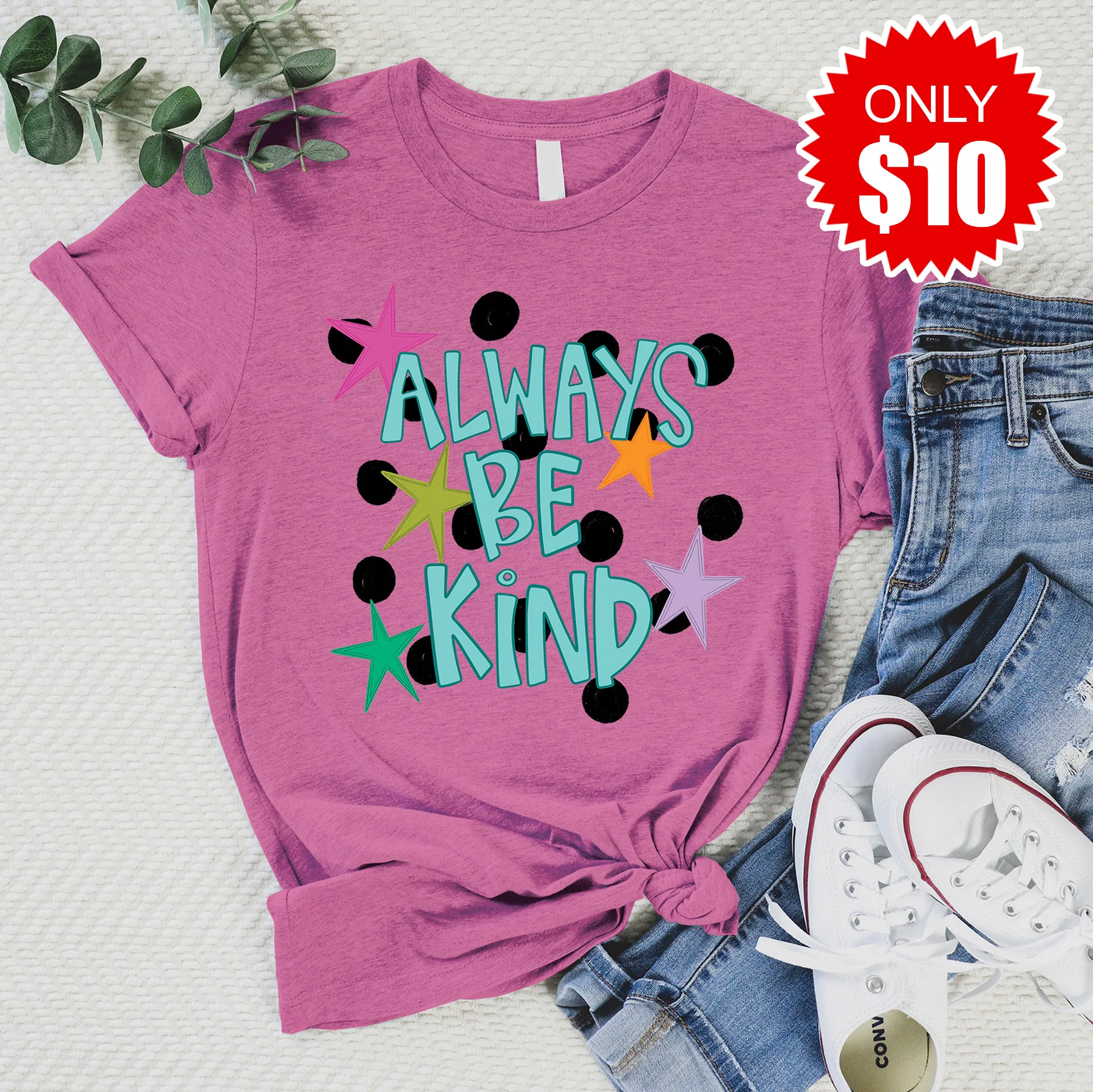 Always Be Kind Tee - Heather Peony - 10