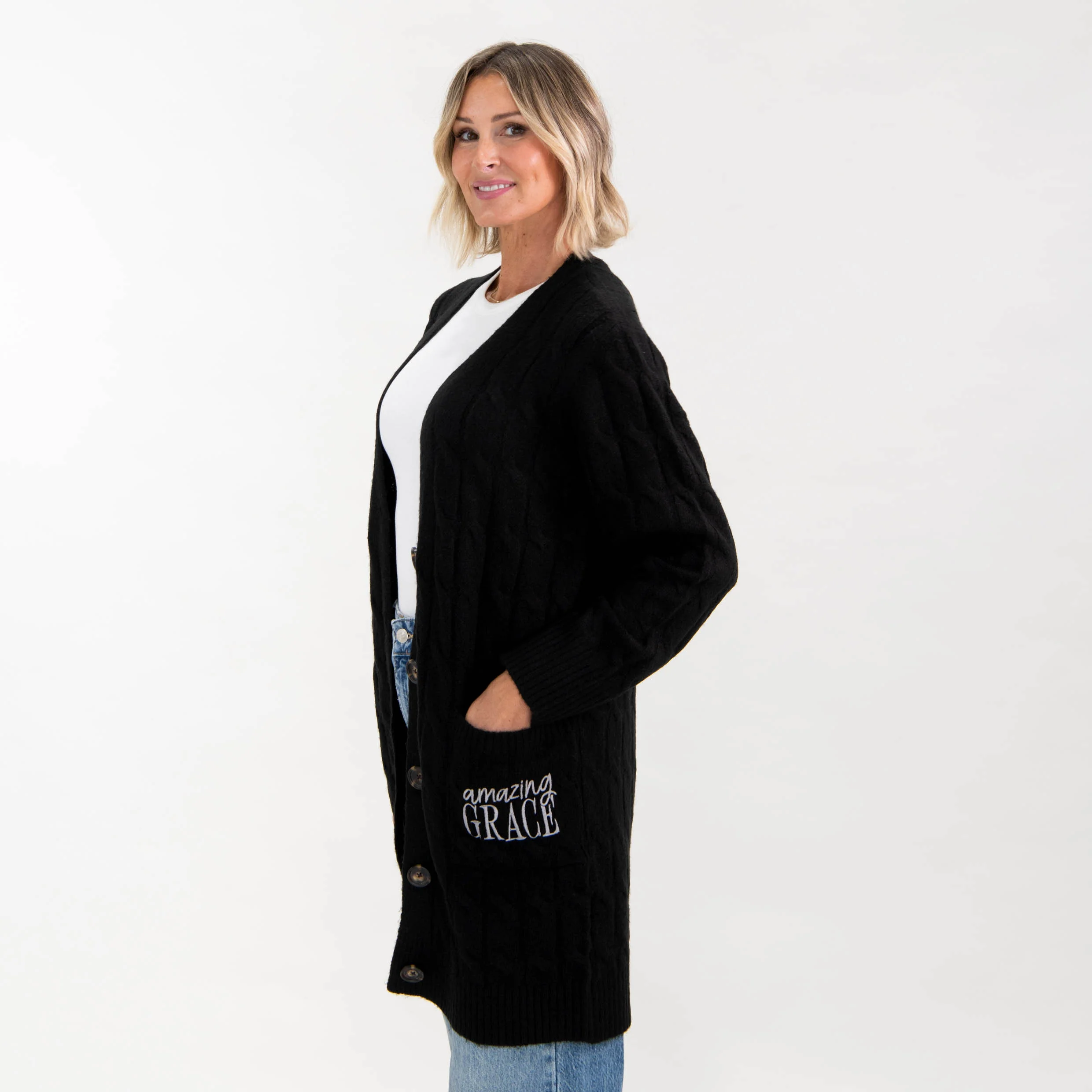 Amazing Grace Cable Knit Cardigan - Image 3