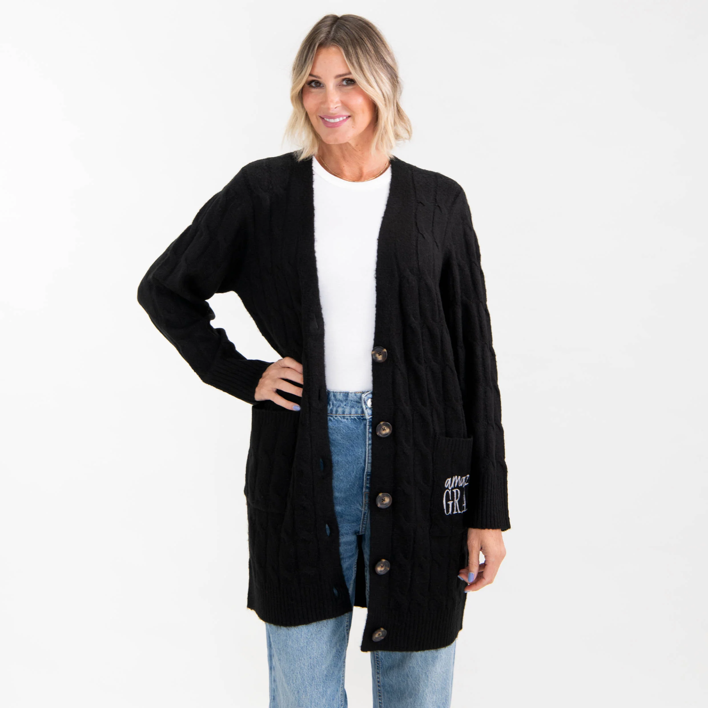 Amazing Grace Cable Knit Cardigan - Image 5