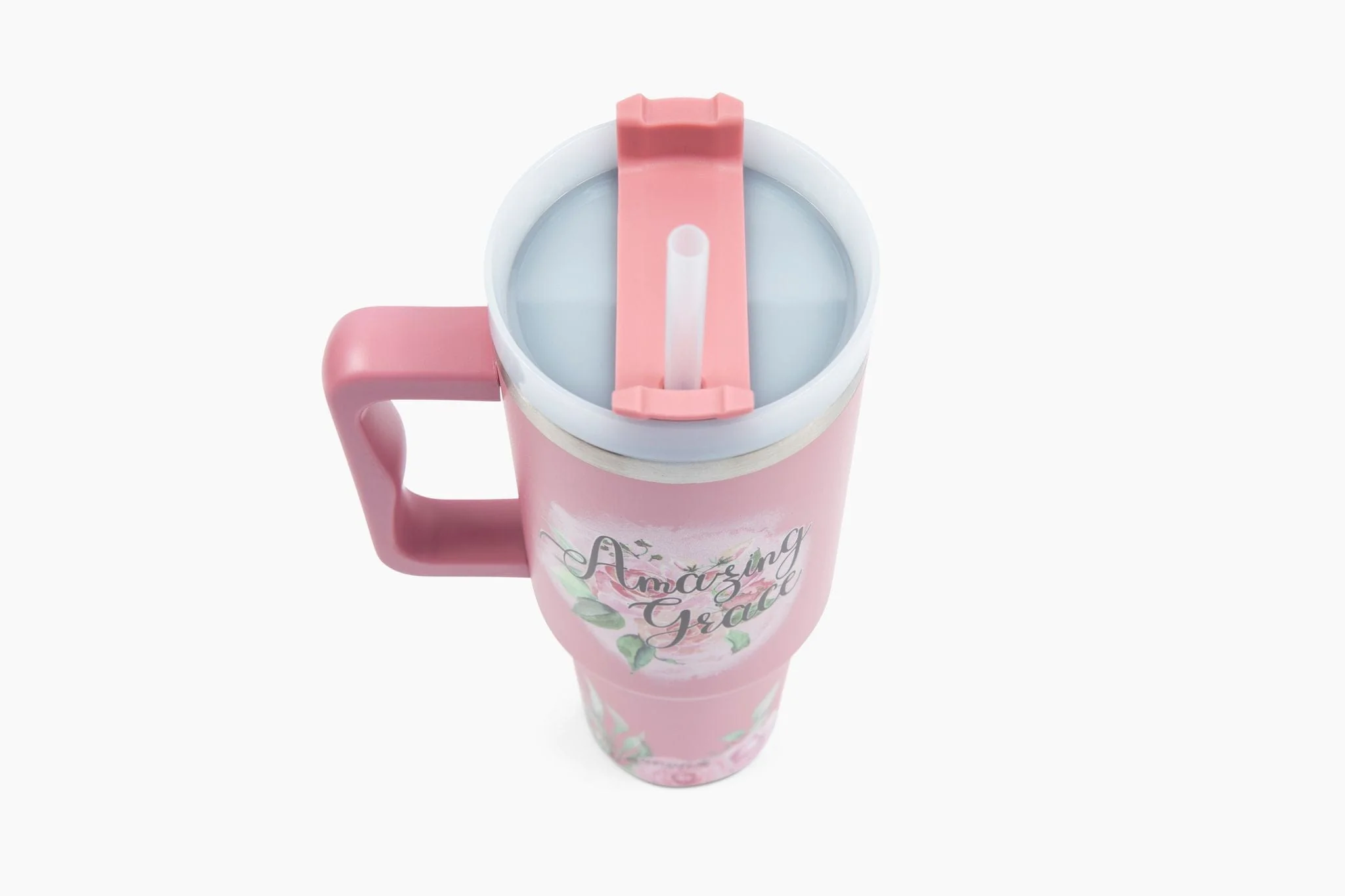 Amazing Grace Floral 40oz Tumbler w/ Handle - Image 4