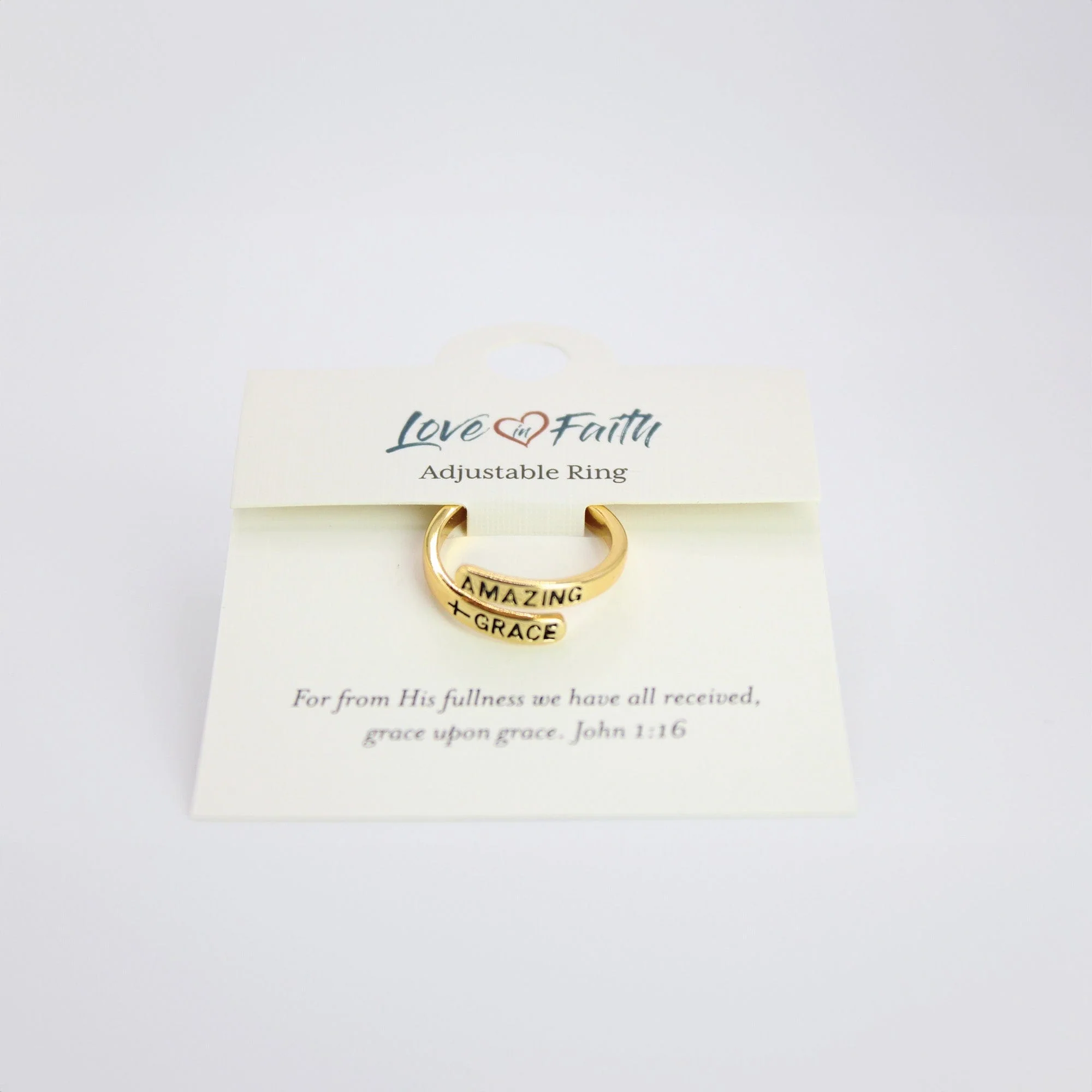 Amazing Grace Gold Plated Brass Ring - Image 3
