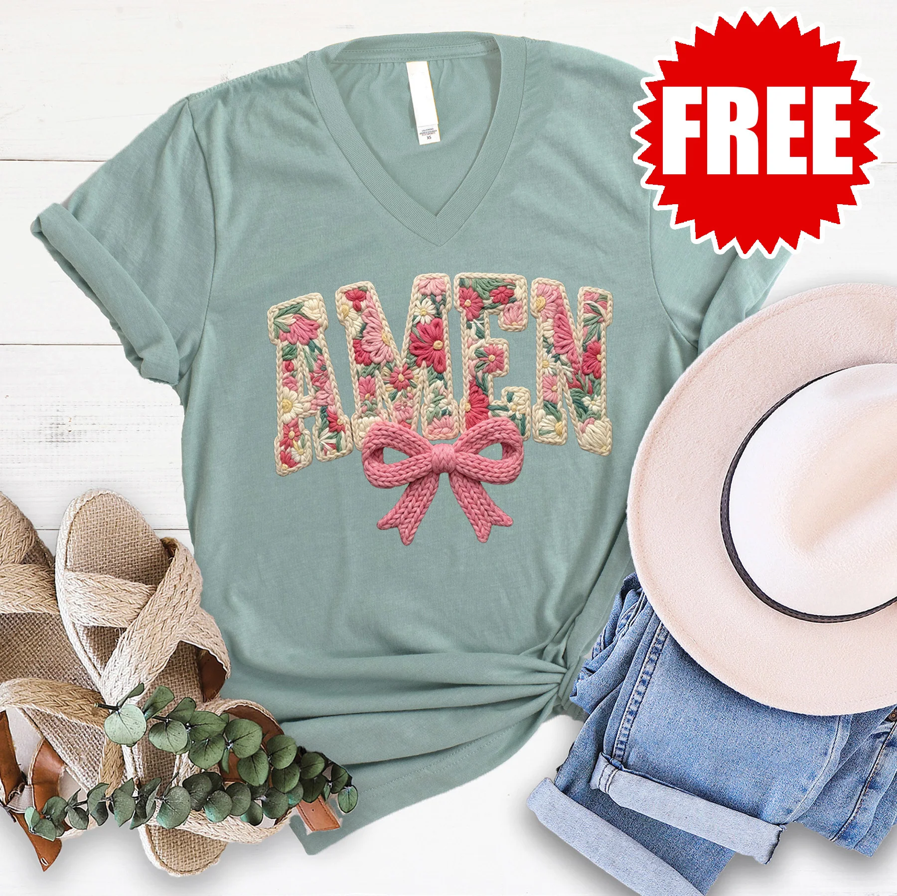 Amen Chenille V-Neck - 0