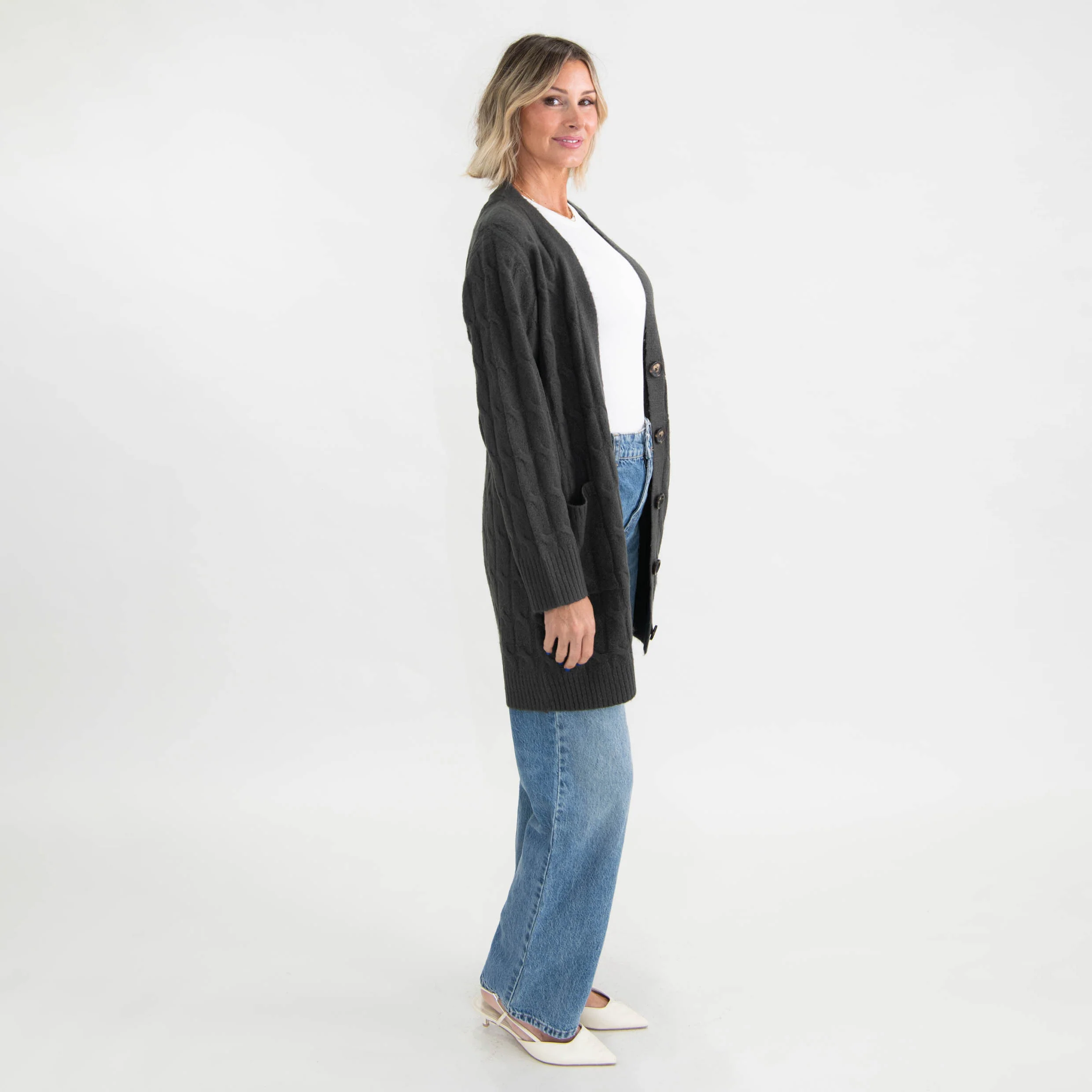 Be Still and Know Cable Knit Cardigan - Image 6