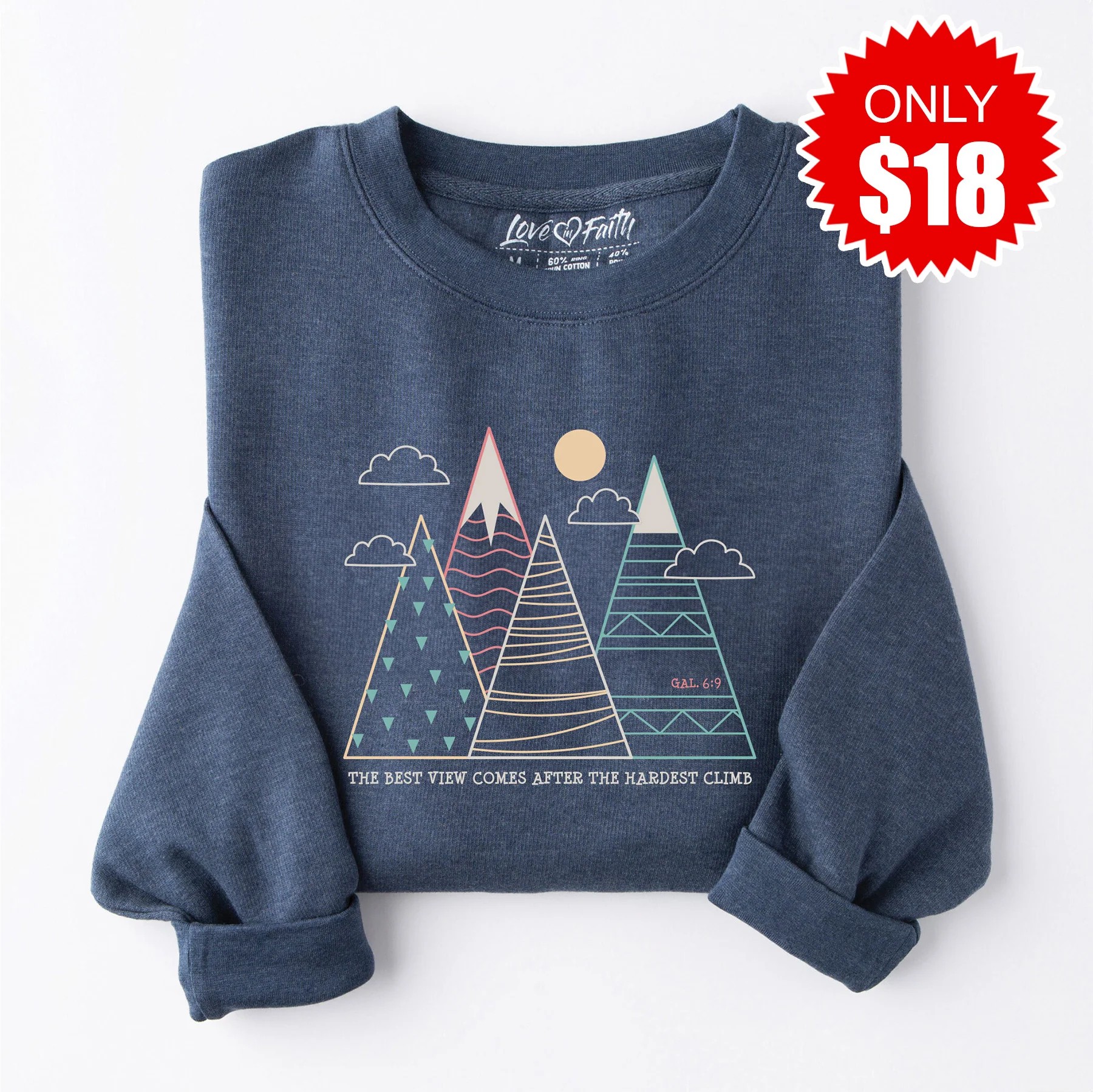 Best View Mountains Embroidered Crewneck Sweatshirt - 18