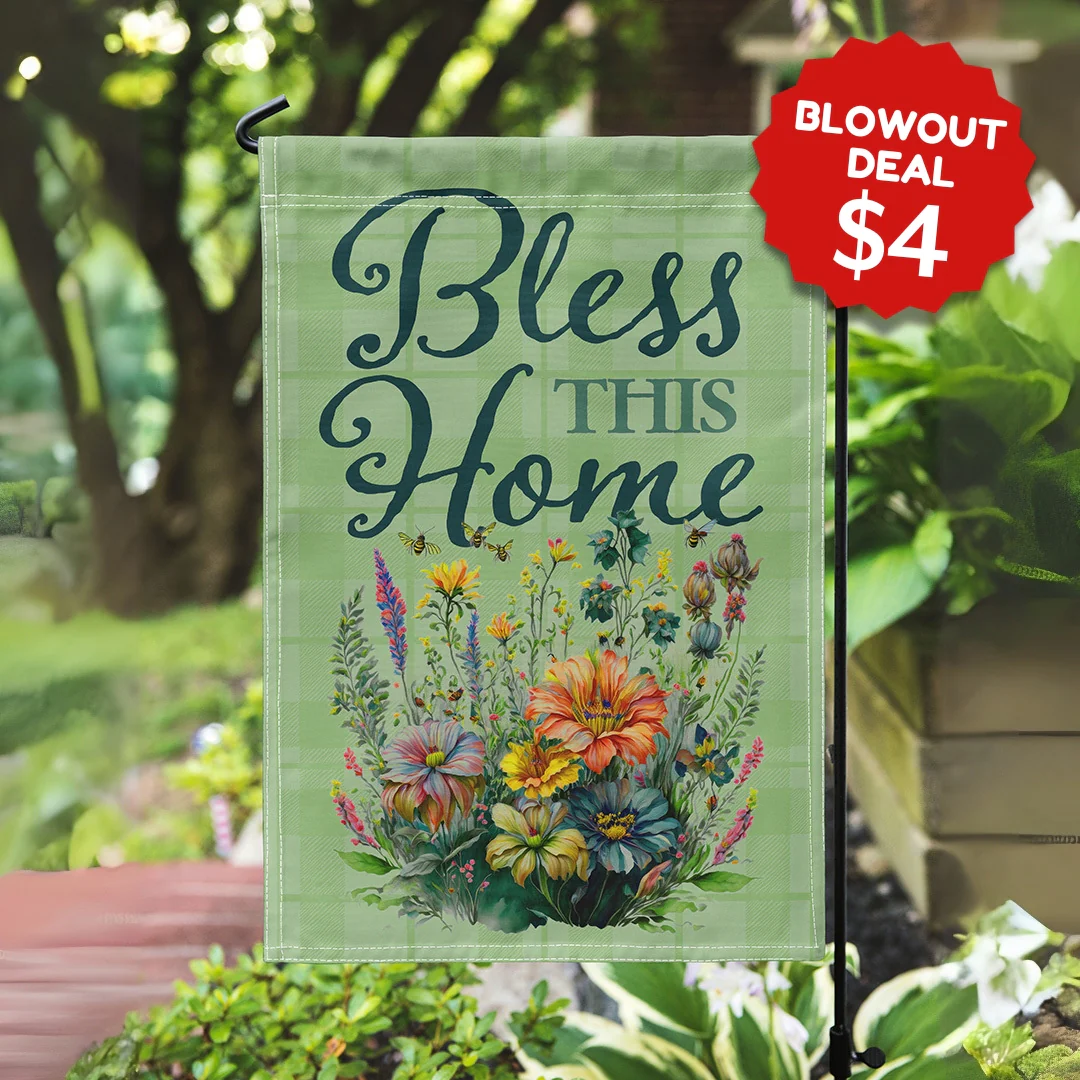 Bless This Home Printed Garden Flag
