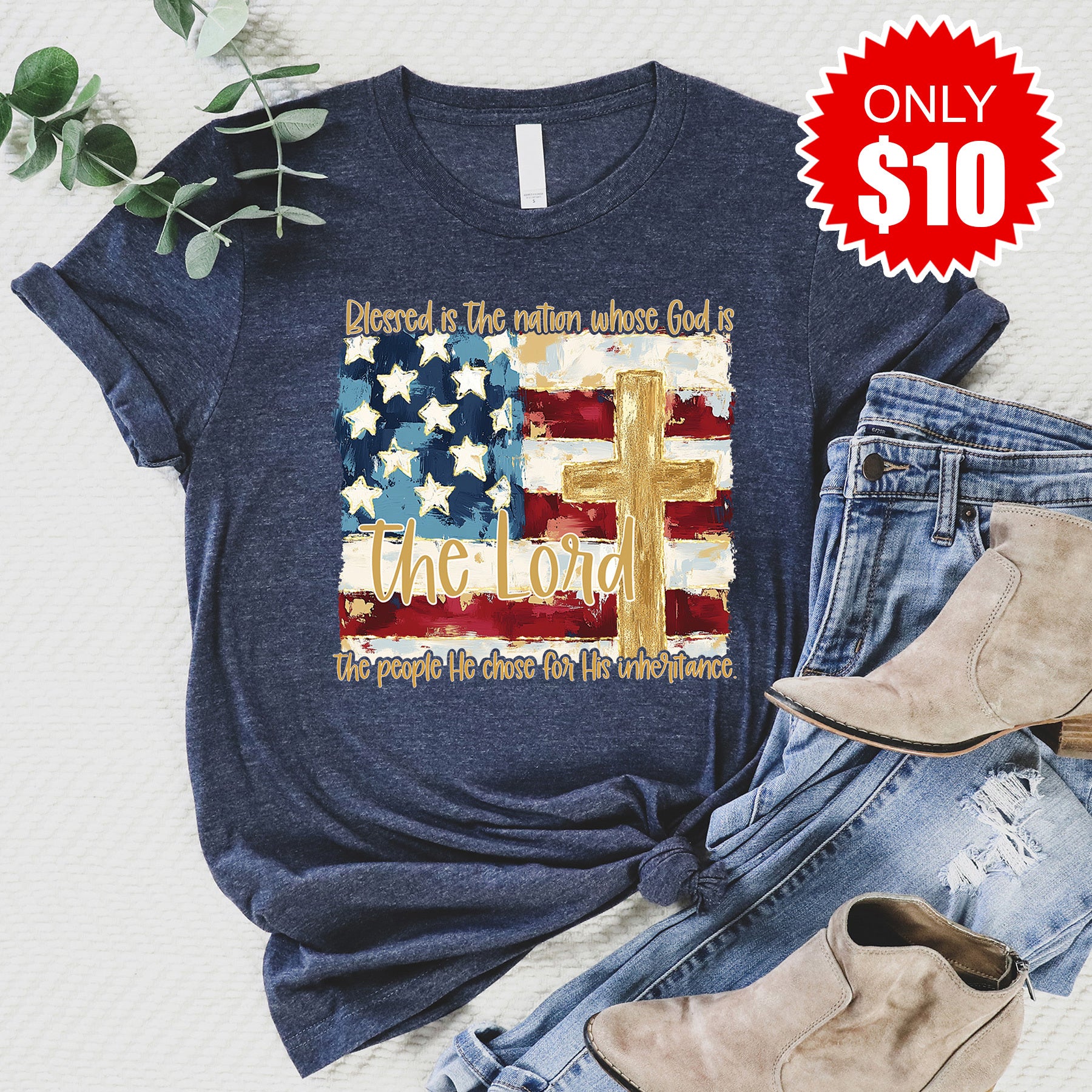 Blessed is the Nation Tee - 10