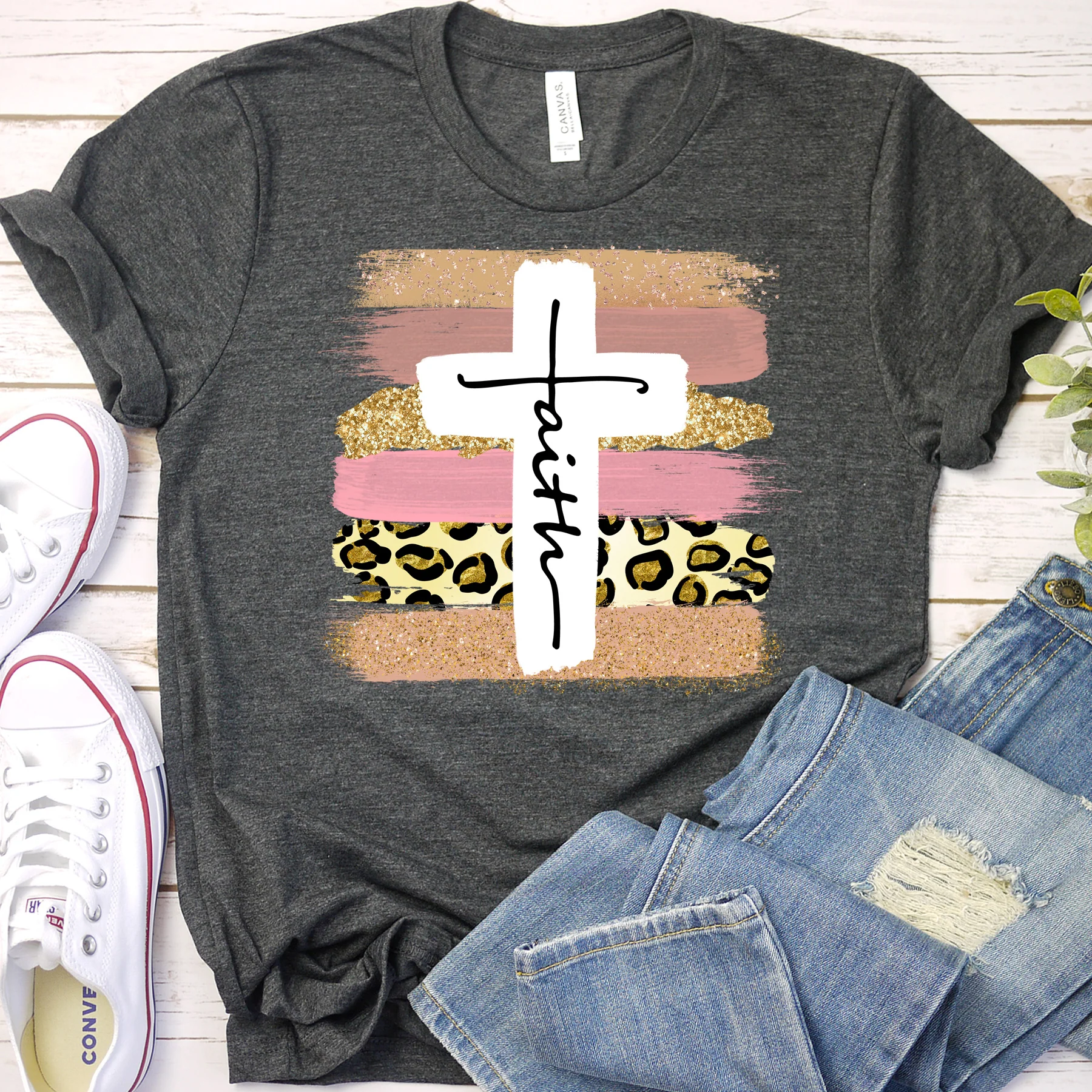 Faith Cross Paint Swipe Tee