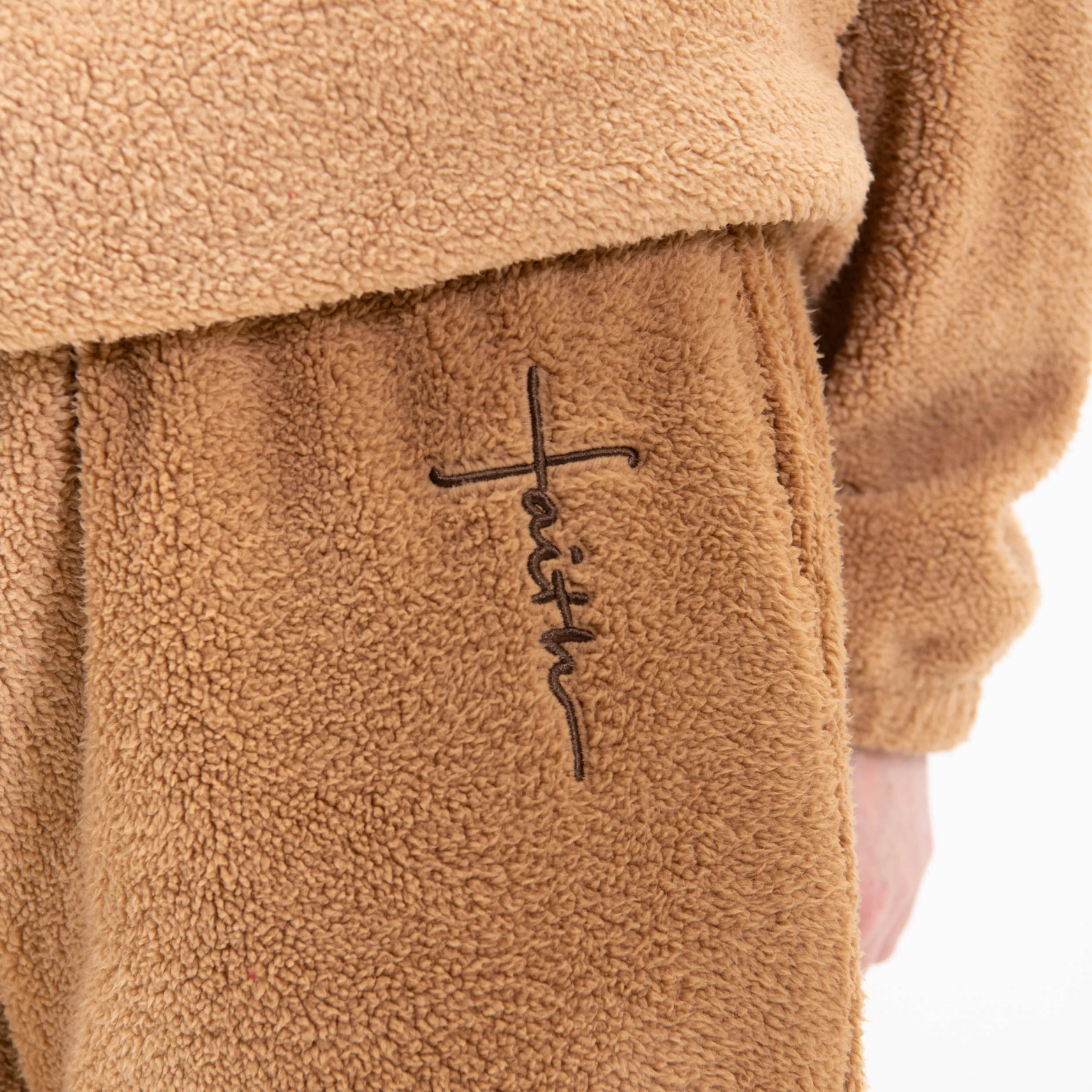 Faith Cross Cozy Sherpa Fleece Sweatpants - Image 5