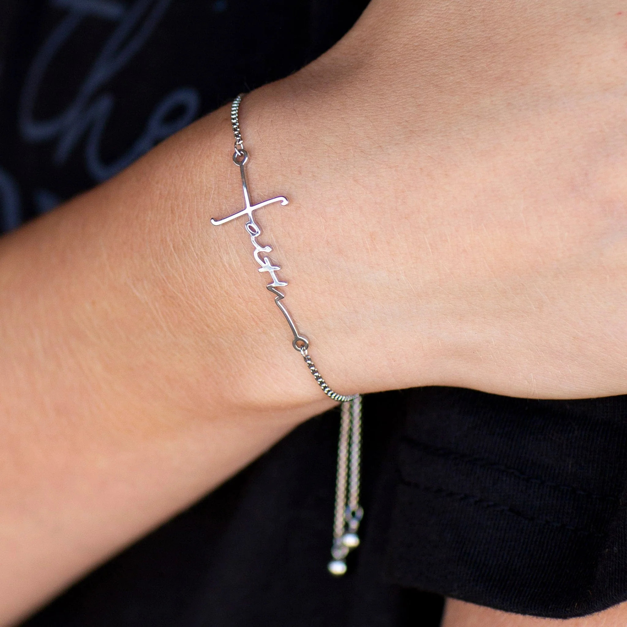 Faith Cross Slider Bracelet - Image 5