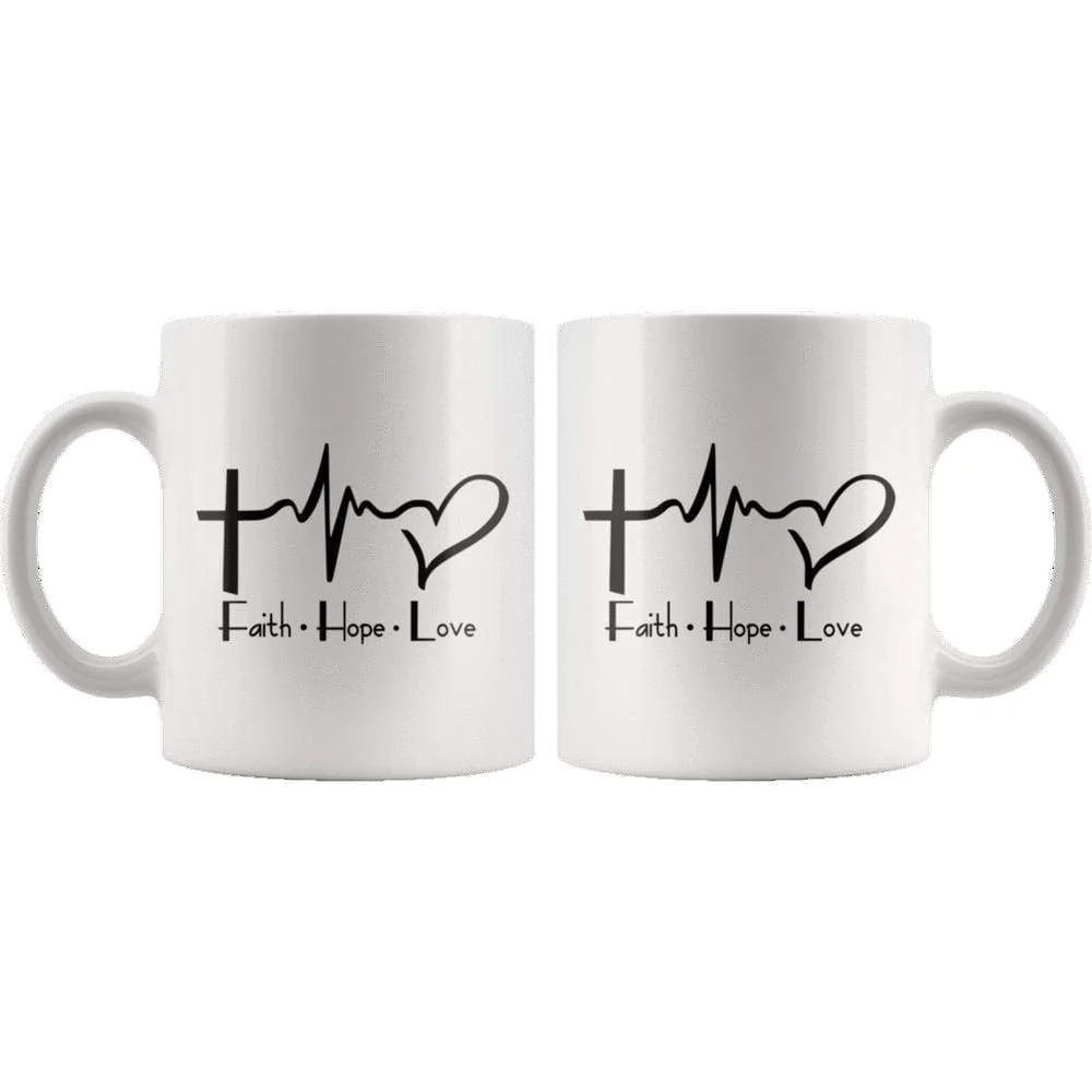 Faith Hope Love Mug 11oz - Image 2