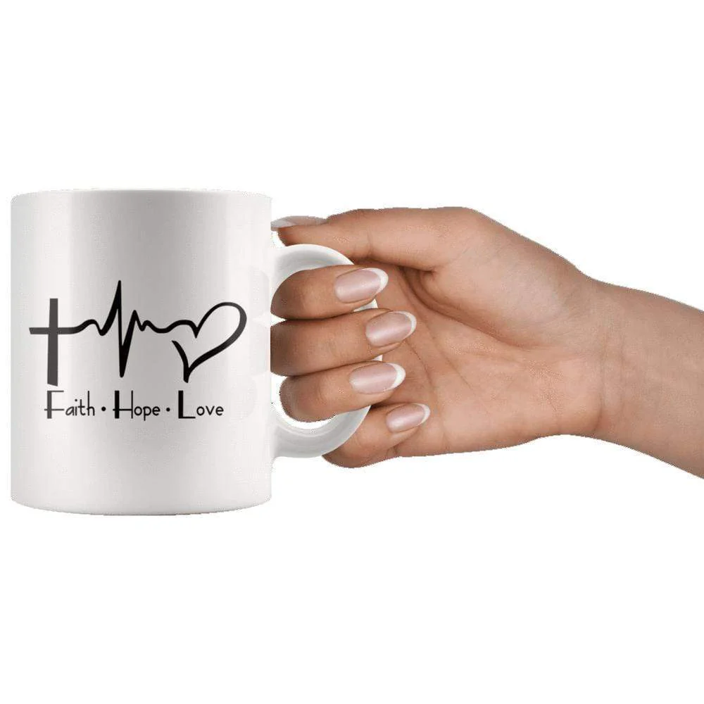 Faith Hope Love Mug 11oz - Image 3