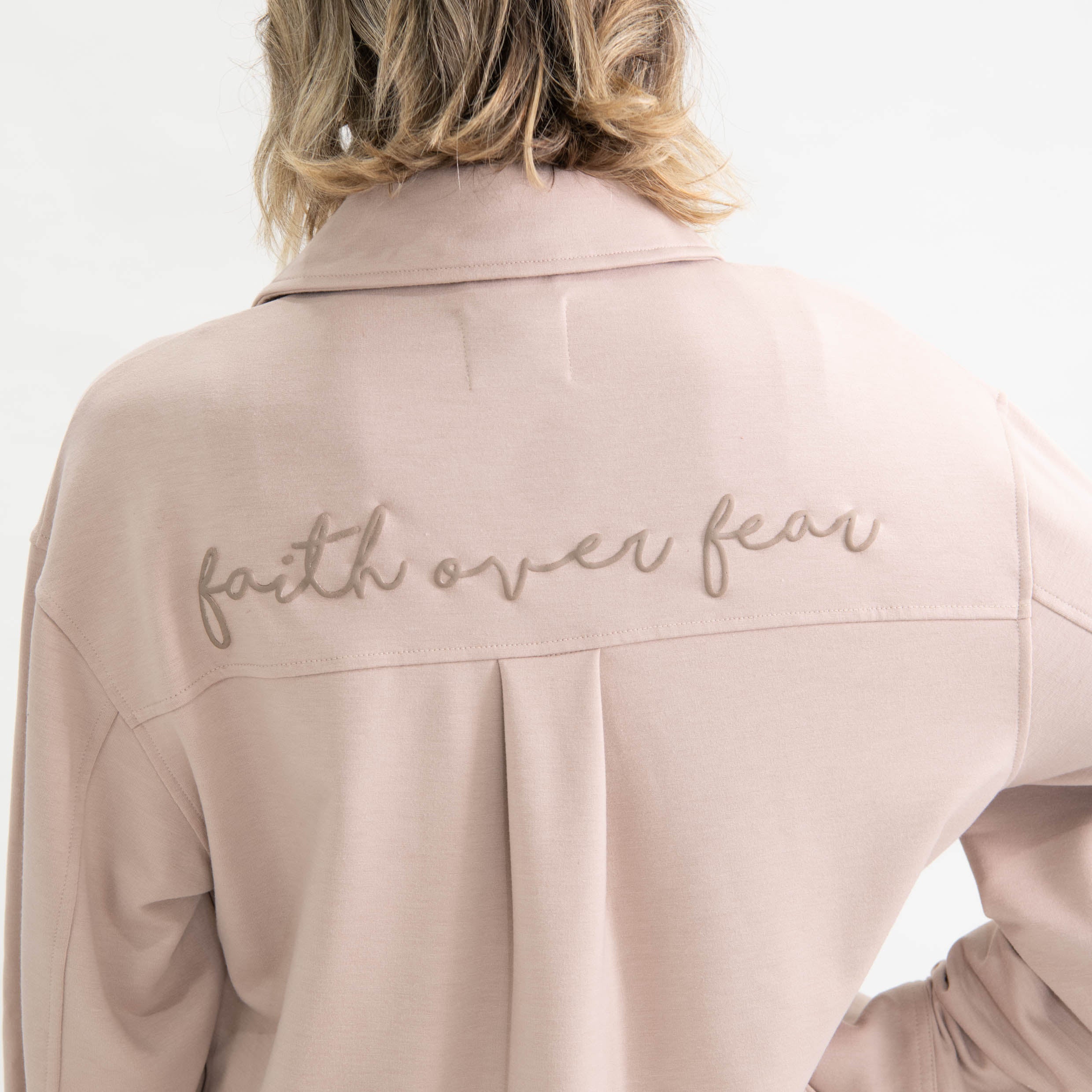 Faith Over Fear French Terry Shacket - Image 3