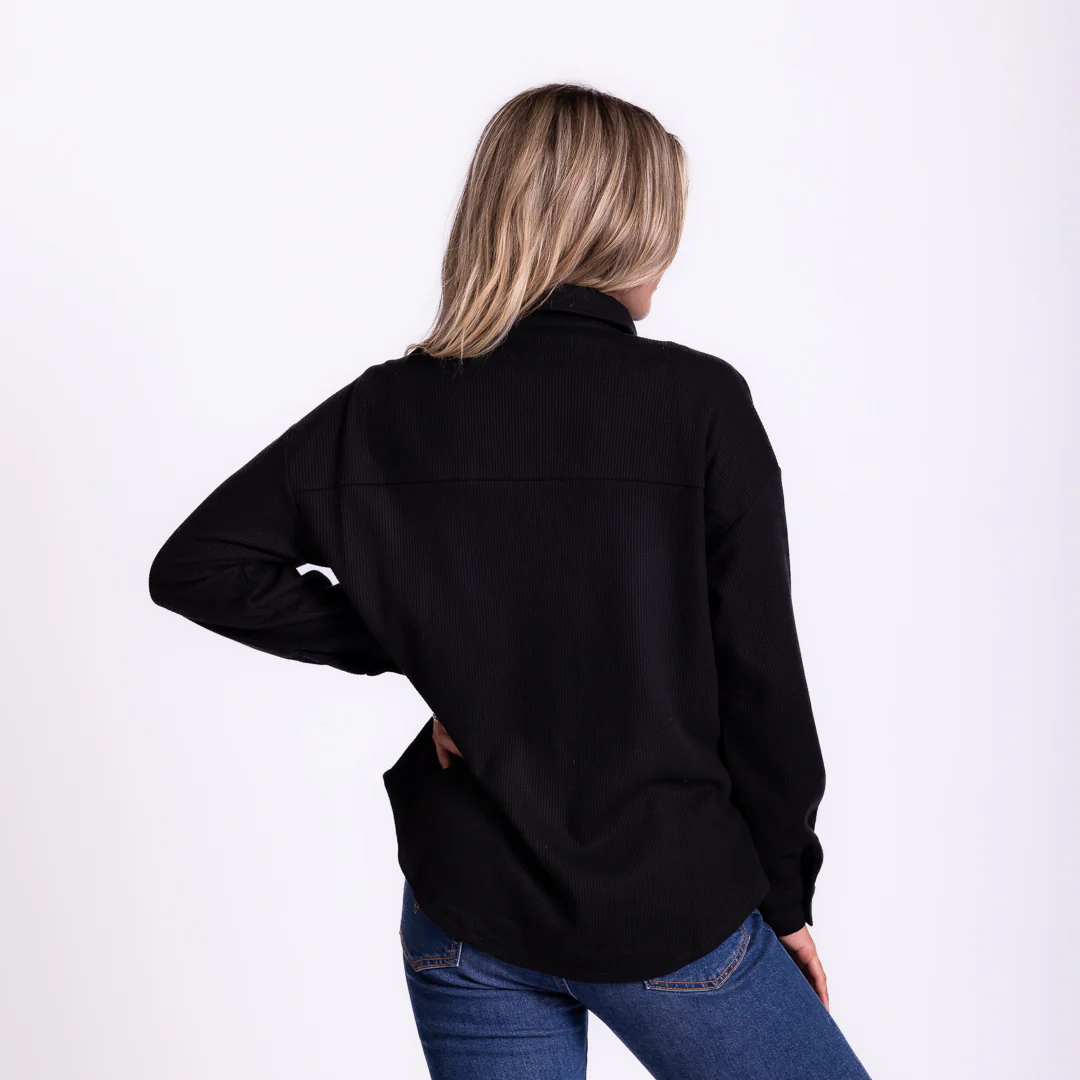 Faith Cross Waffle Knit Shacket - Image 3