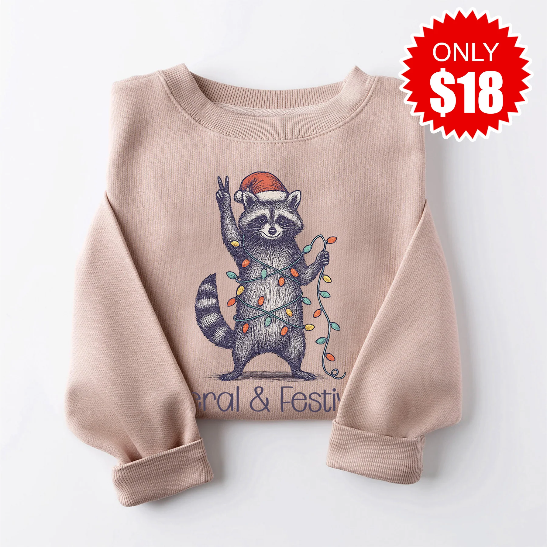 Feral & Festive Sweatshirt - Heather Pink Gravel - 18