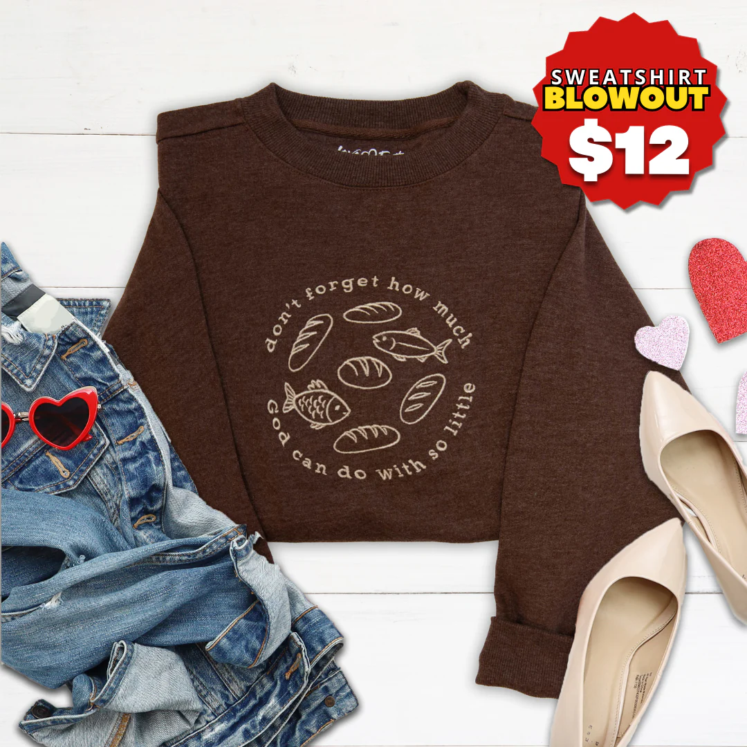 Fishes and Loaves Embroidered Crewneck Sweatshirt