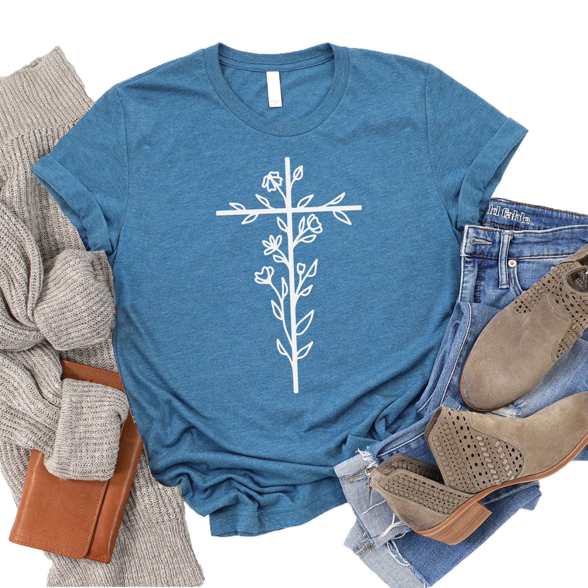 Floral Cross Tee