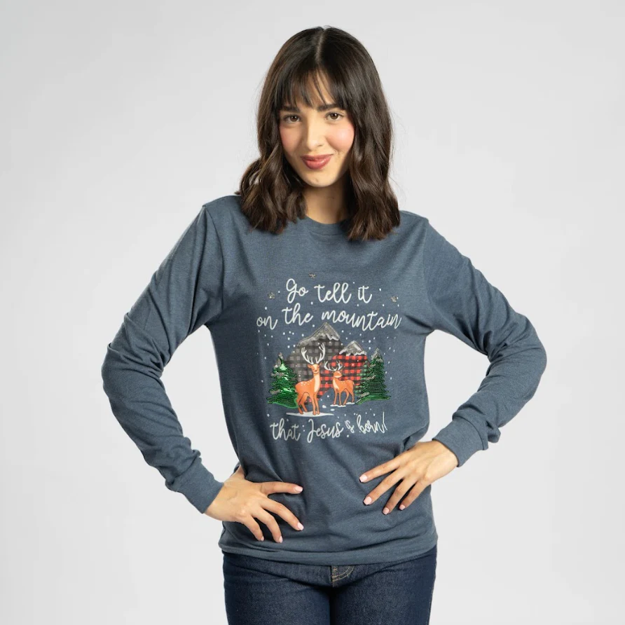 Go Tell Long Sleeve Sequin Tee - Image 2