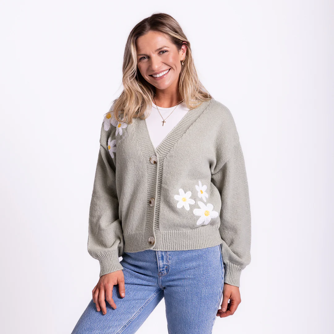 God is Good Flower Cardigan