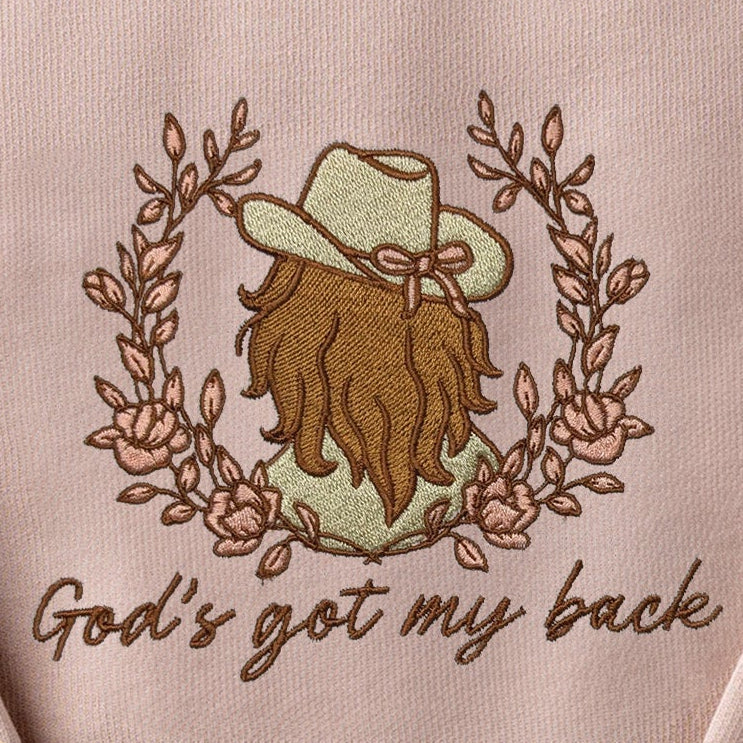 Embroidered God's Got My Back Sweatshirt - Image 2