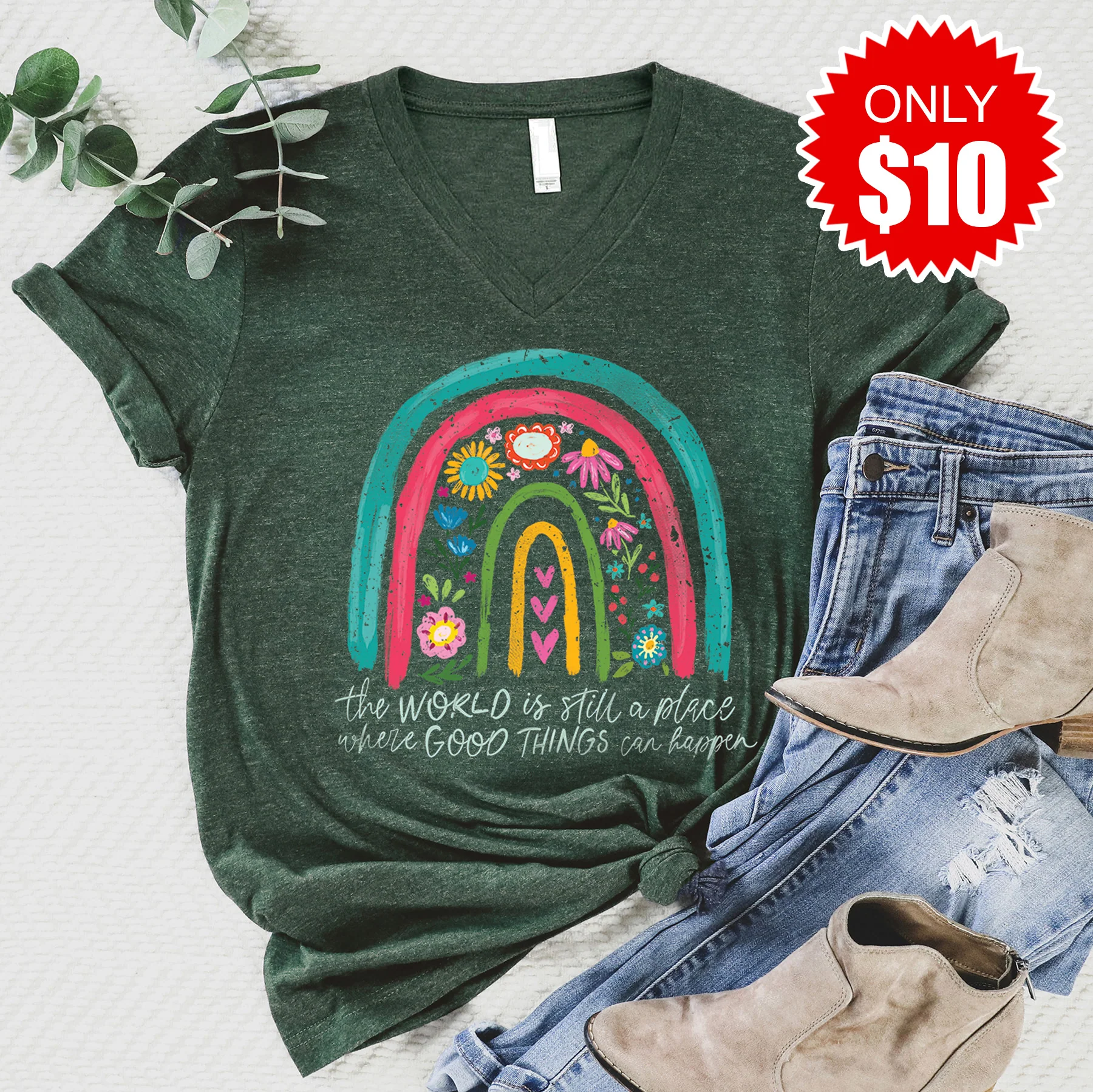 Good Things Can Happen V-Neck - 10 - Image 2