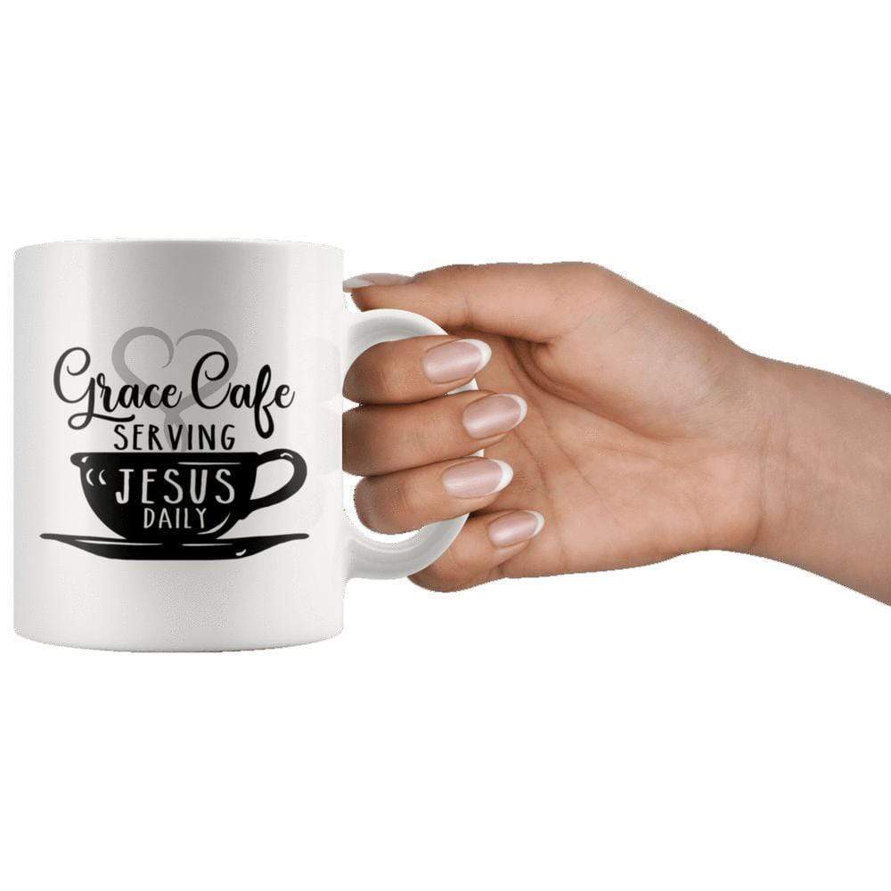Grace Cafe Serving Jesus Daily Mug 11oz - Image 3