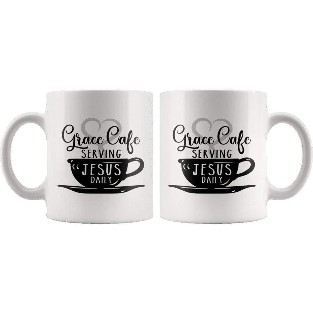 Grace Cafe Serving Jesus Daily Mug 11oz - Image 5