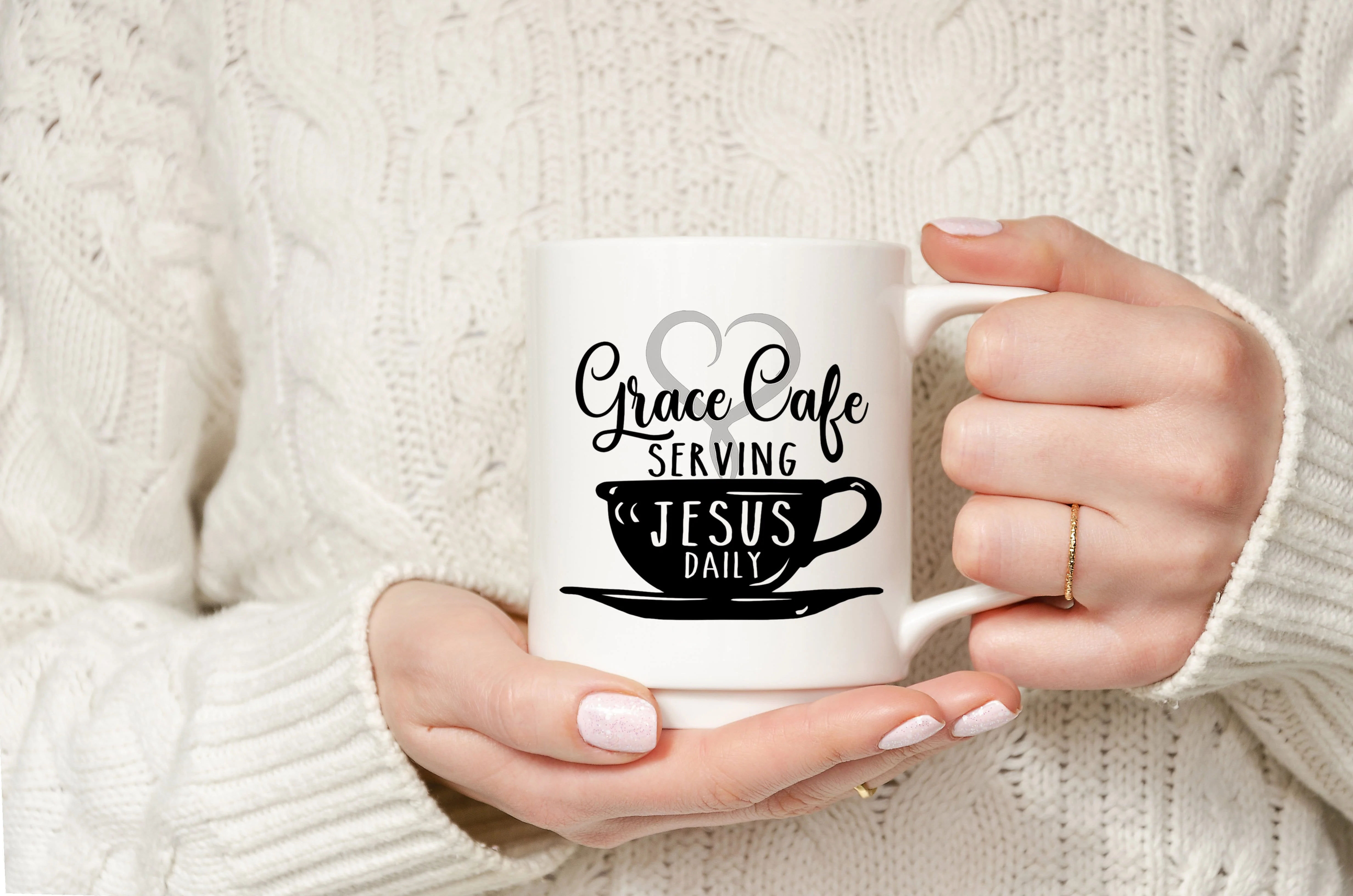 Grace Cafe Serving Jesus Daily Mug 15oz