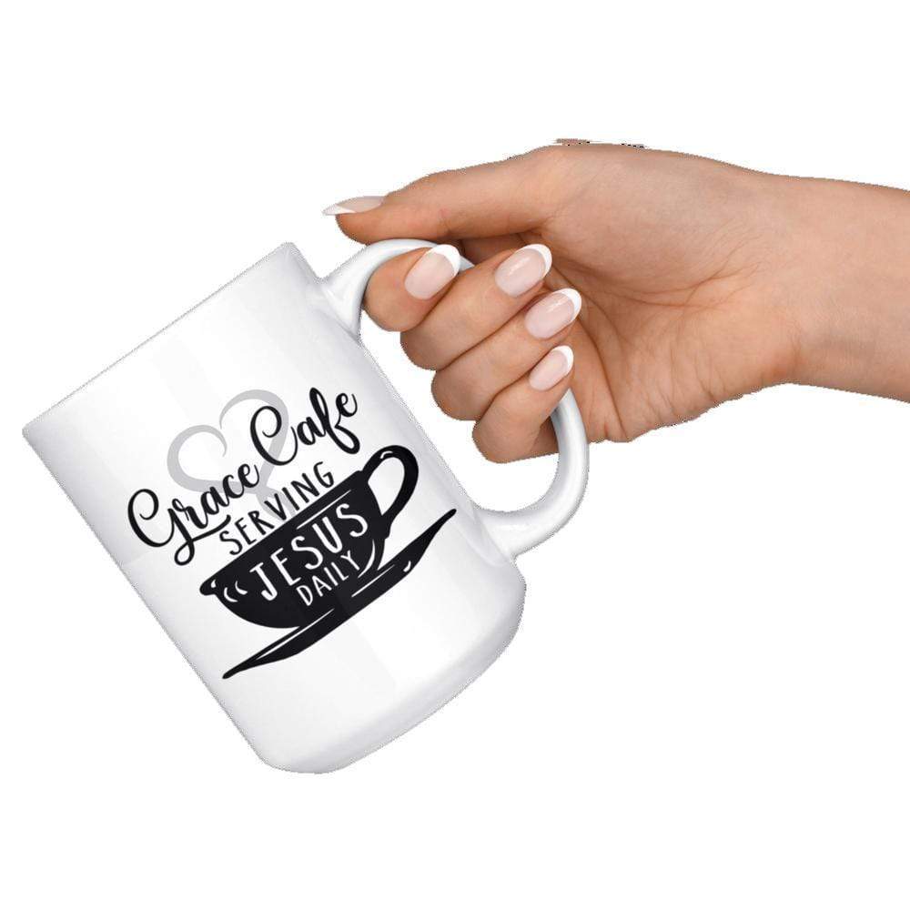 Grace Cafe Serving Jesus Daily Mug 15oz - Image 4