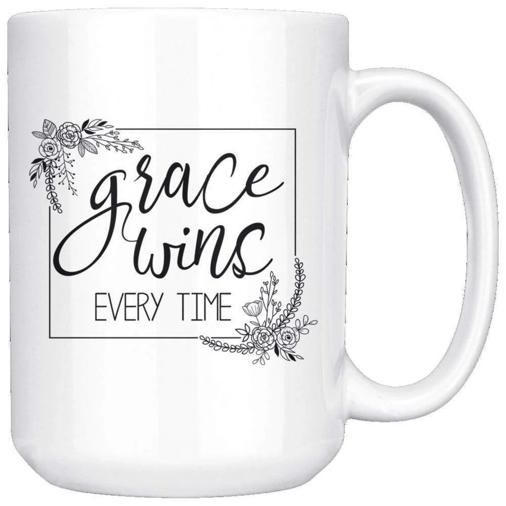 Grace Wins Everytime Mug 15oz - Image 2