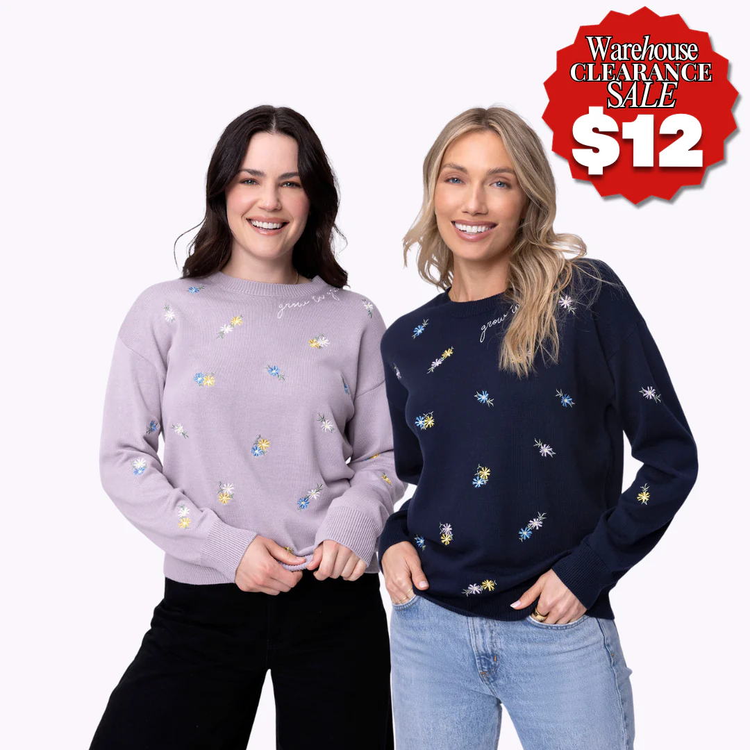 Grow in Grace Floral Embroidered Crewneck Sweater