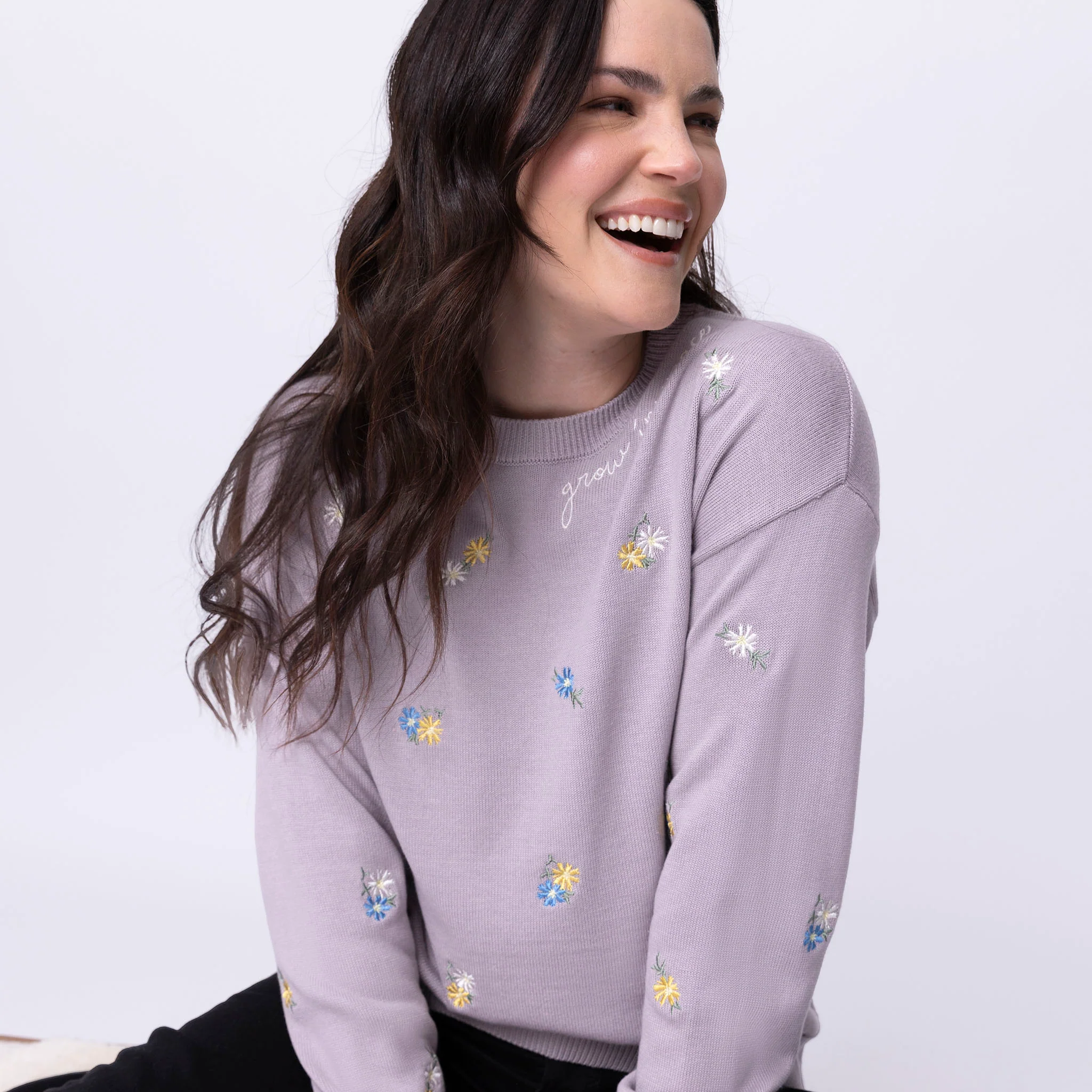 Grow in Grace Floral Embroidered Crewneck Sweater - Image 8