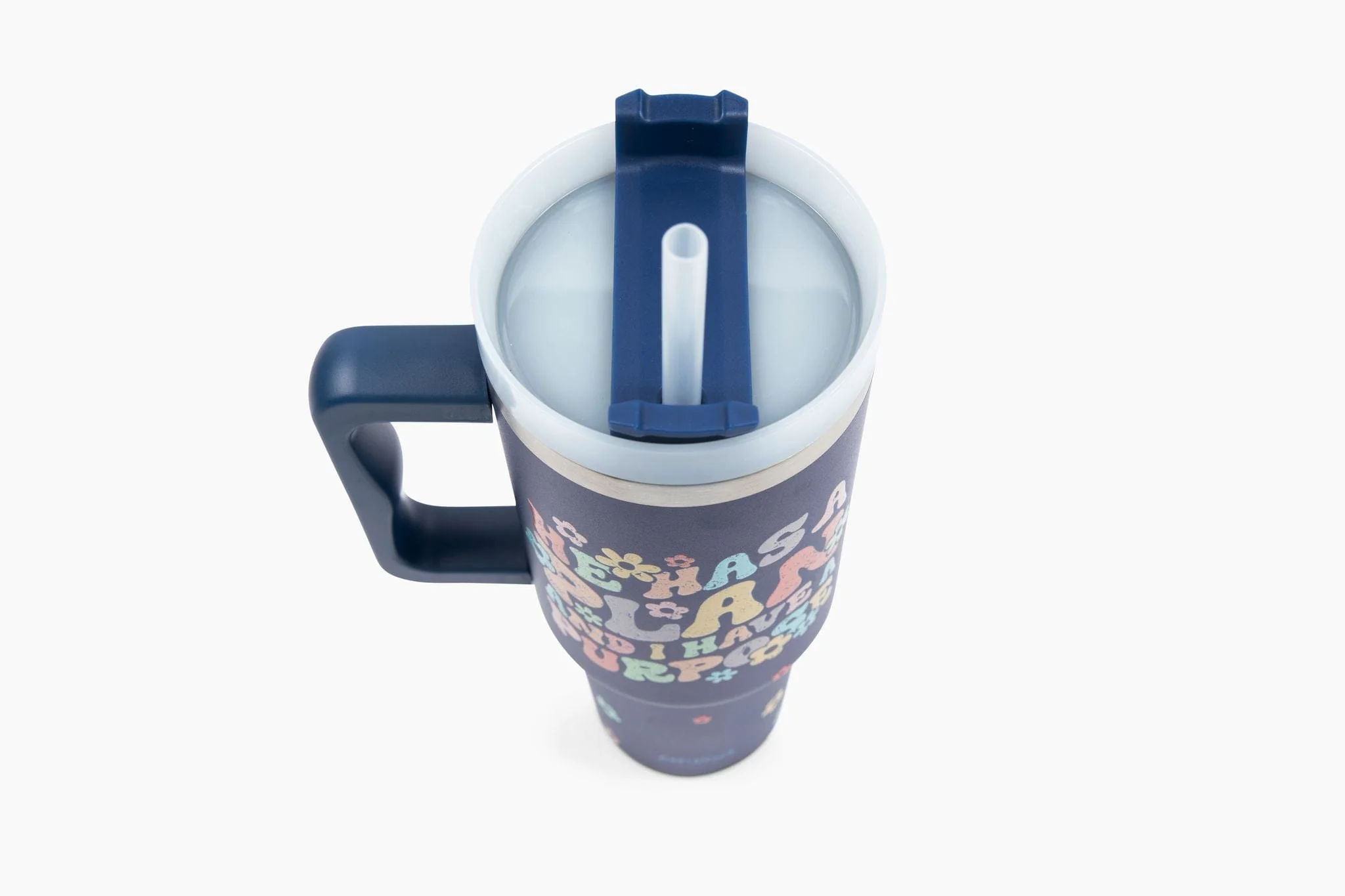 He Has a Plan Floral 40oz Tumbler w/ Handle - Image 4