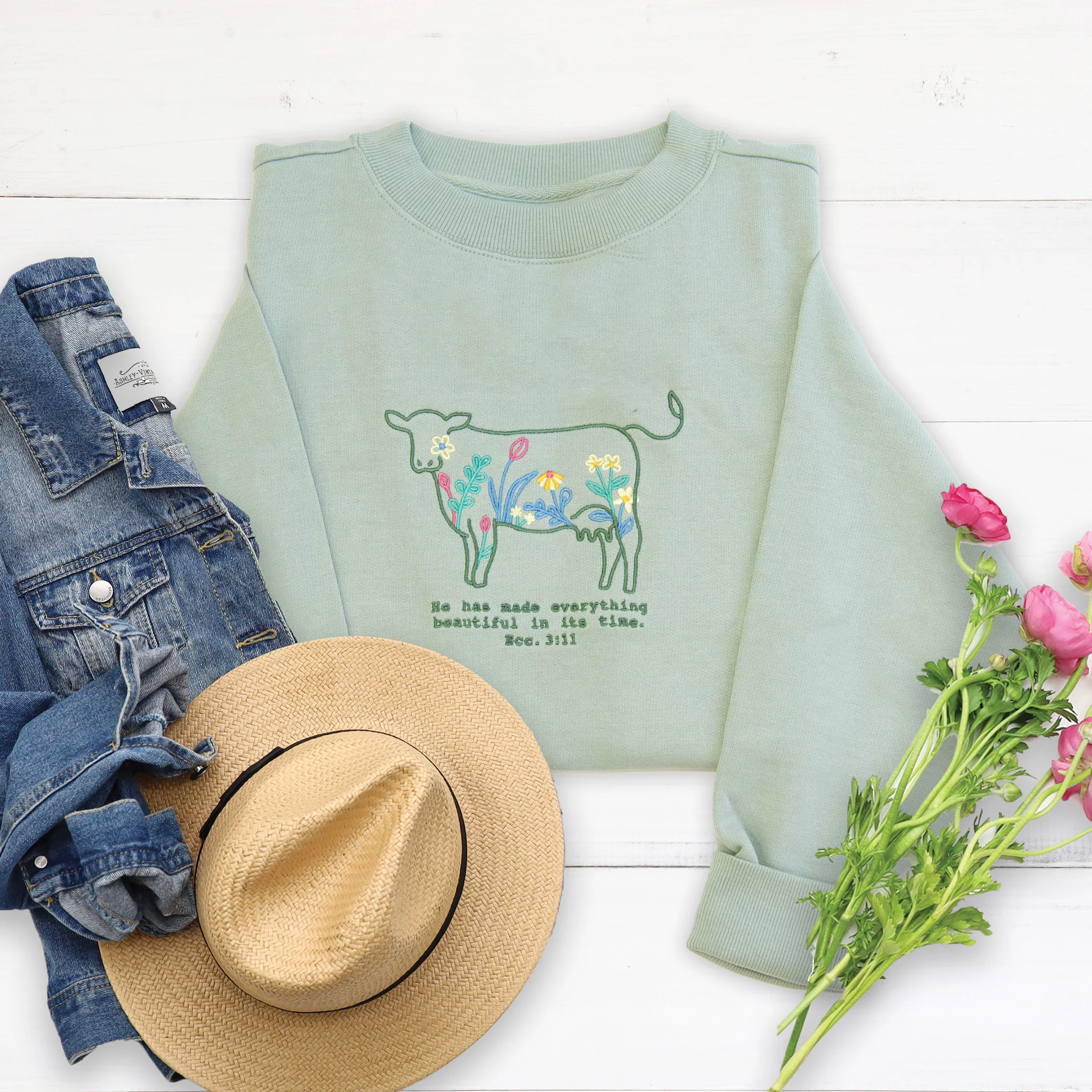 He Has Made Embroidered Crewneck Sweatshirt - Image 2