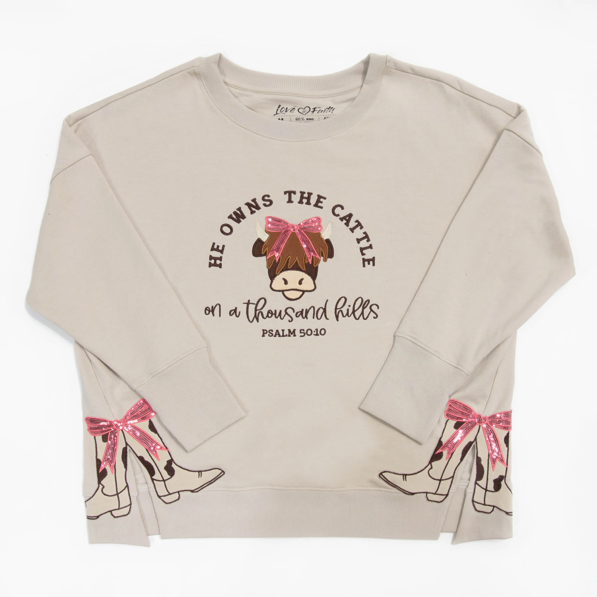 He Owns the Cattle Side Slit Crewneck Sweatshirt - Image 5