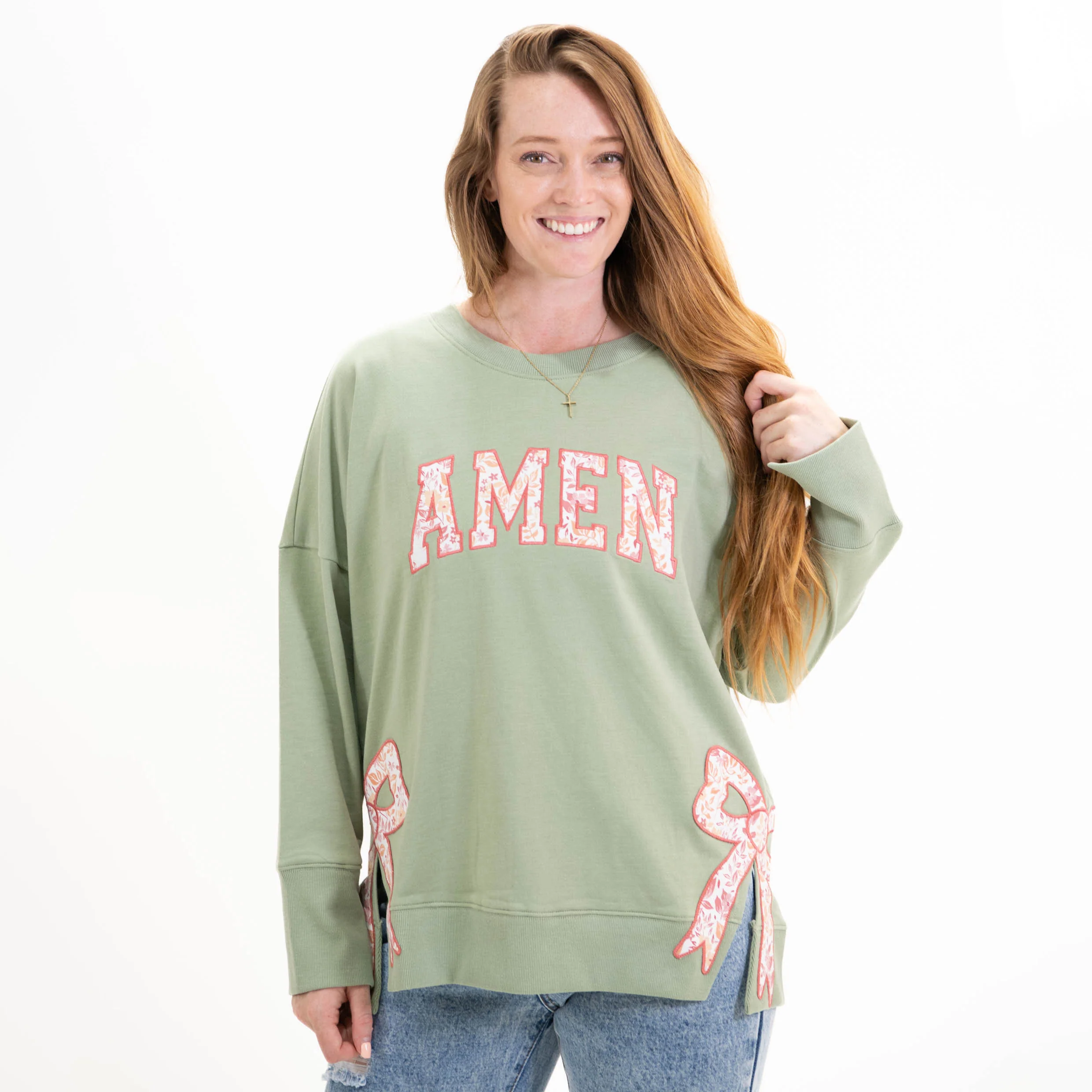 Side Slit Crewneck Sweatshirt Collection - Image 2