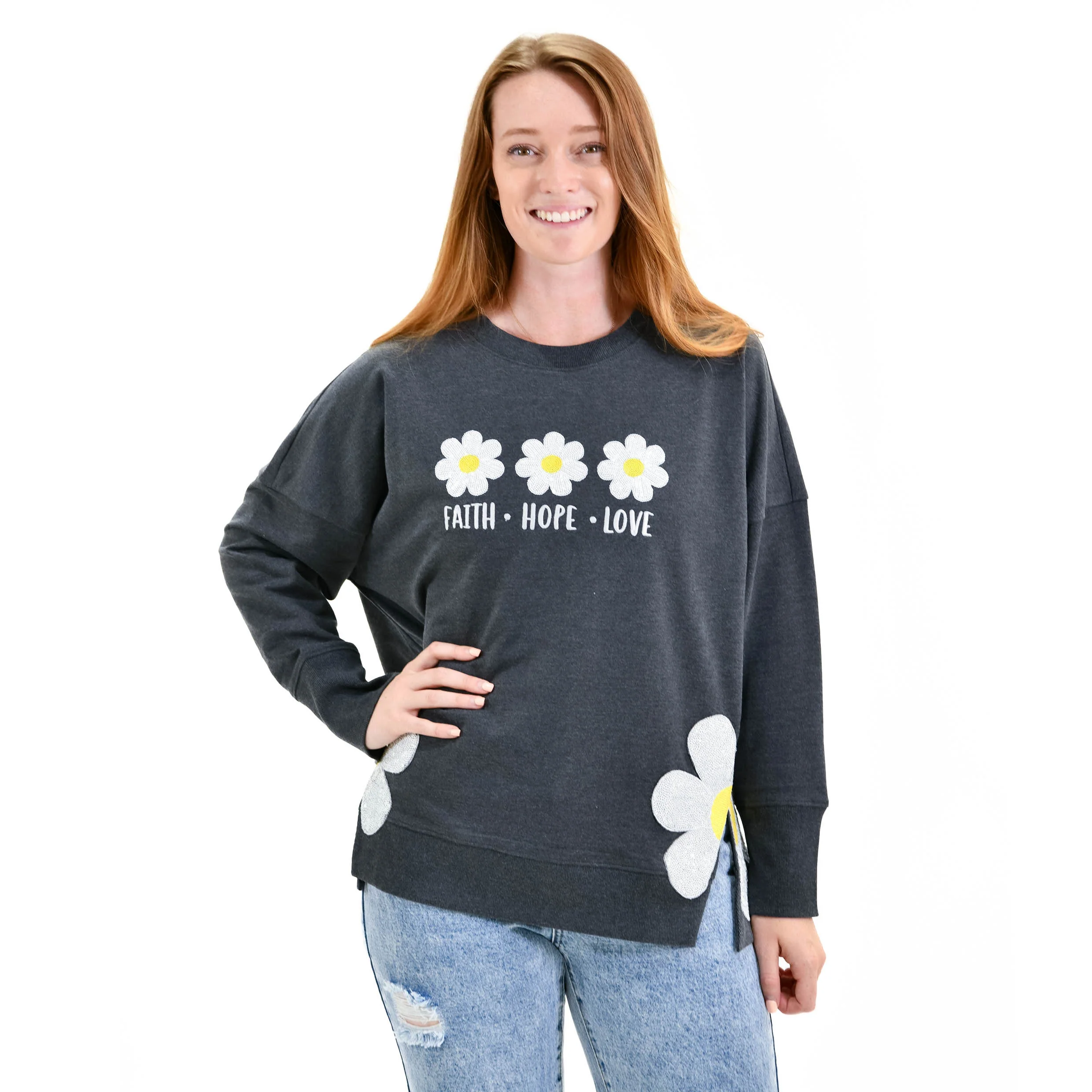 Side Slit Crewneck Sweatshirt Collection - Image 3