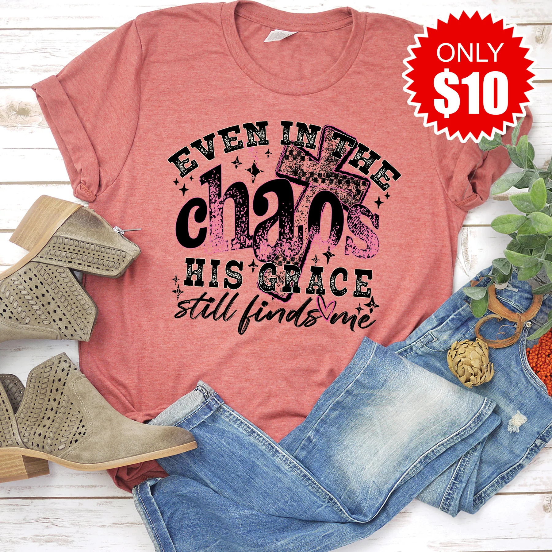 His Grace Still Finds Me Tee - Heather Clay - 10