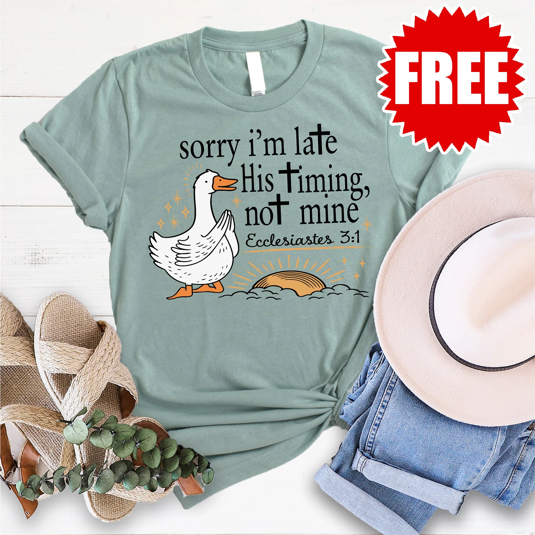 His Timing Not Mine Goose Tee - 0