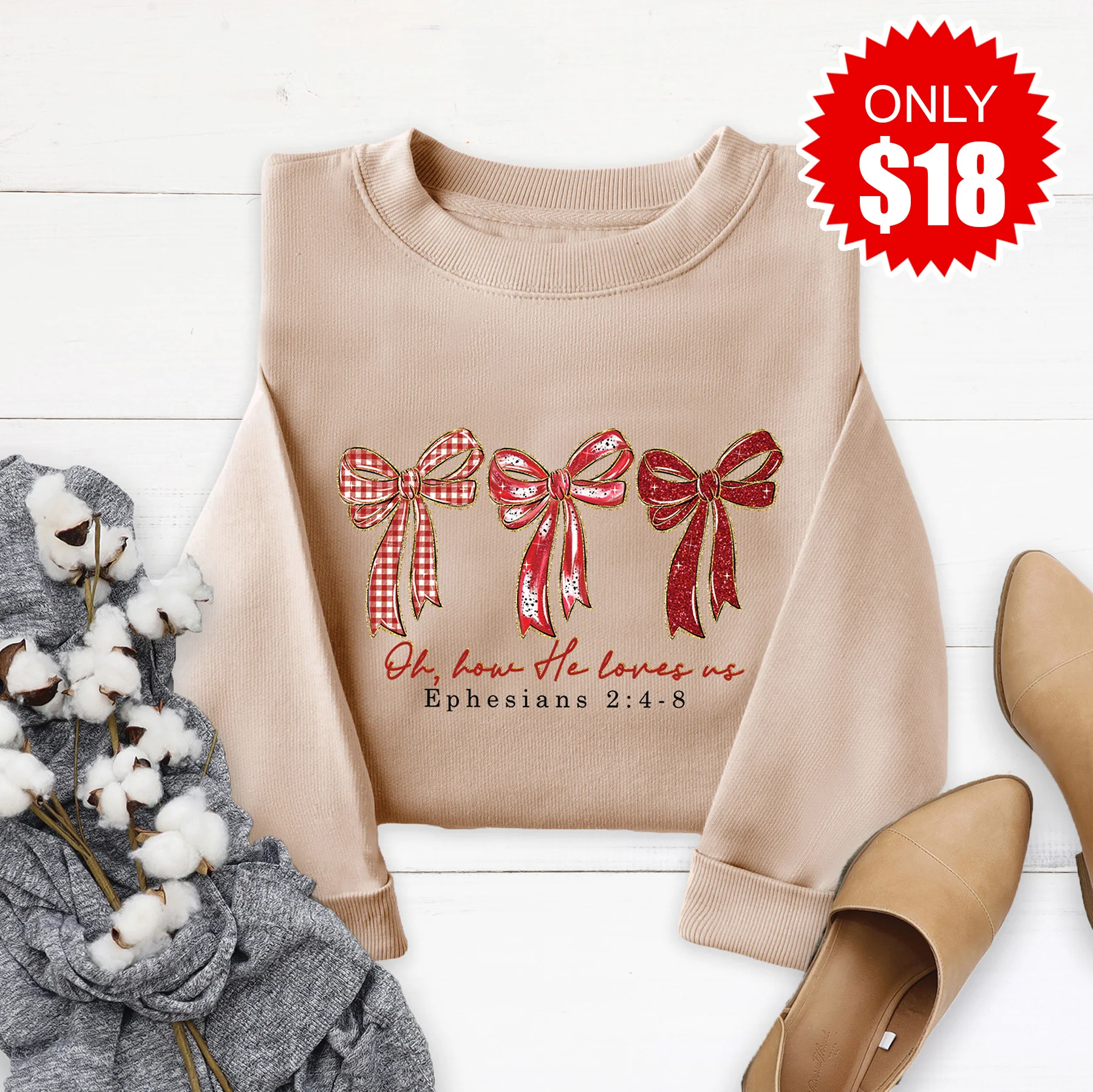 How He Loves Us Sweatshirt - Sand - 18