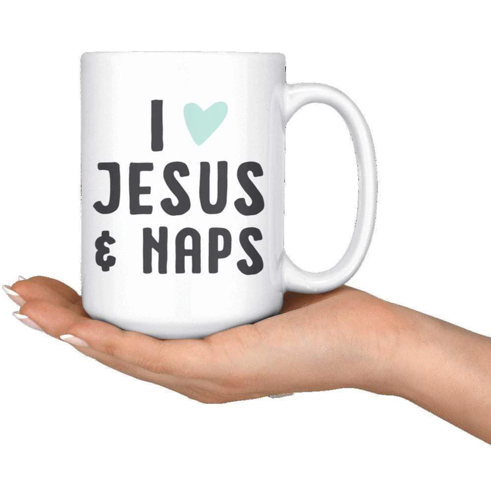 I Love Jesus & Naps Mug 15oz - Image 5