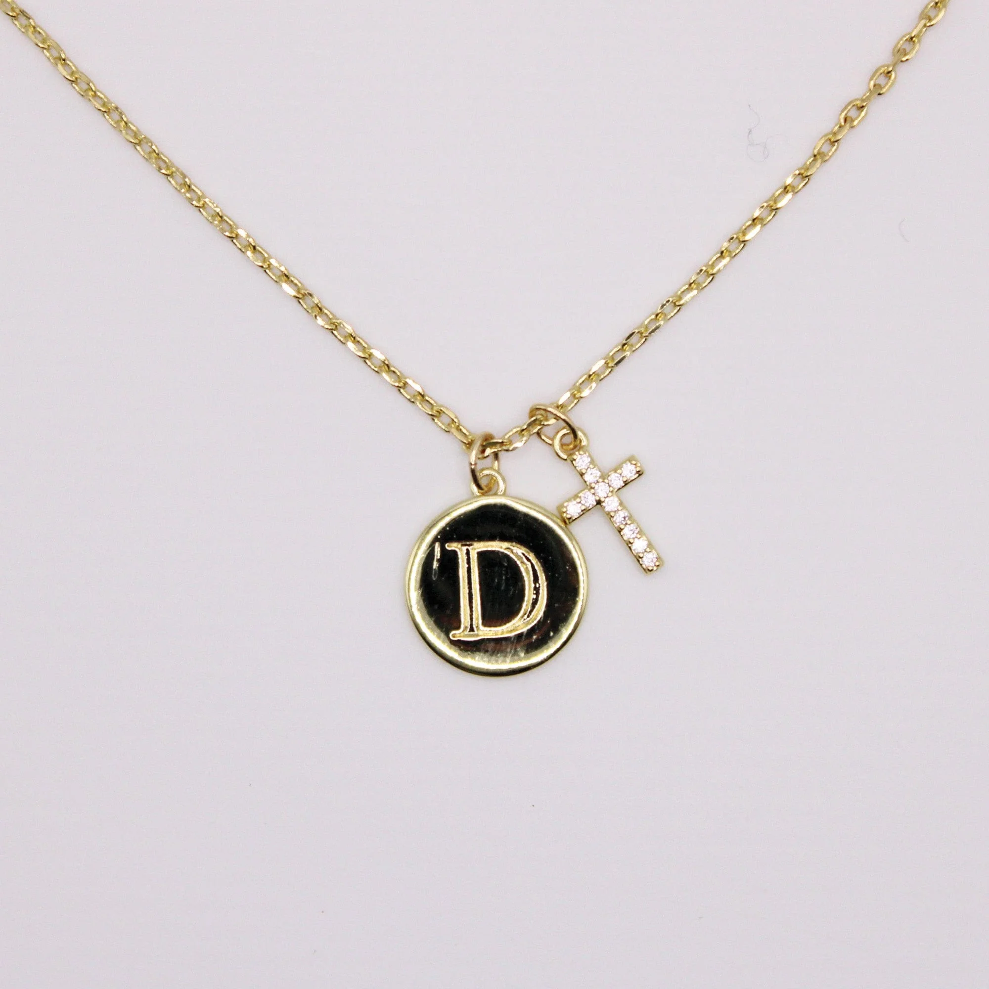Initial Cross Gold Necklace - Image 5