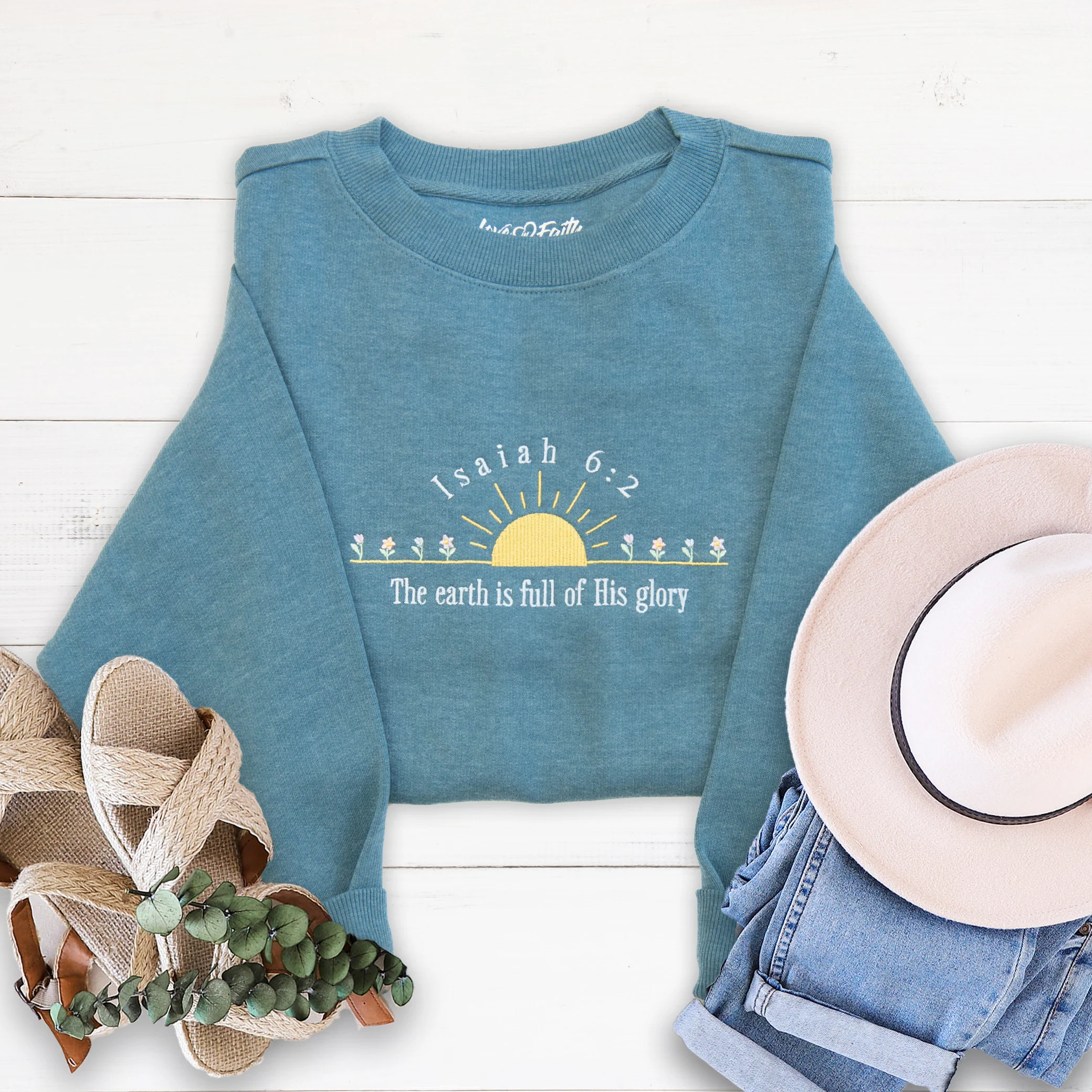 Isaiah 6:2 Embroidered Crewneck Sweatshirt