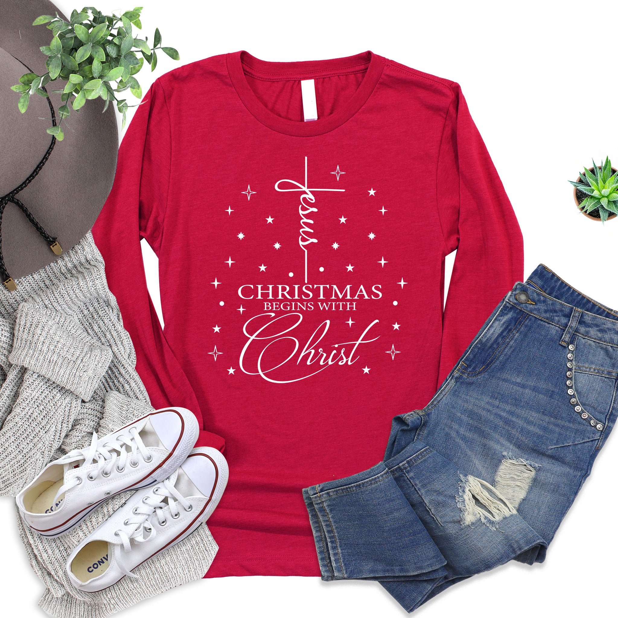 Jesus Christmas Begins Long Sleeve