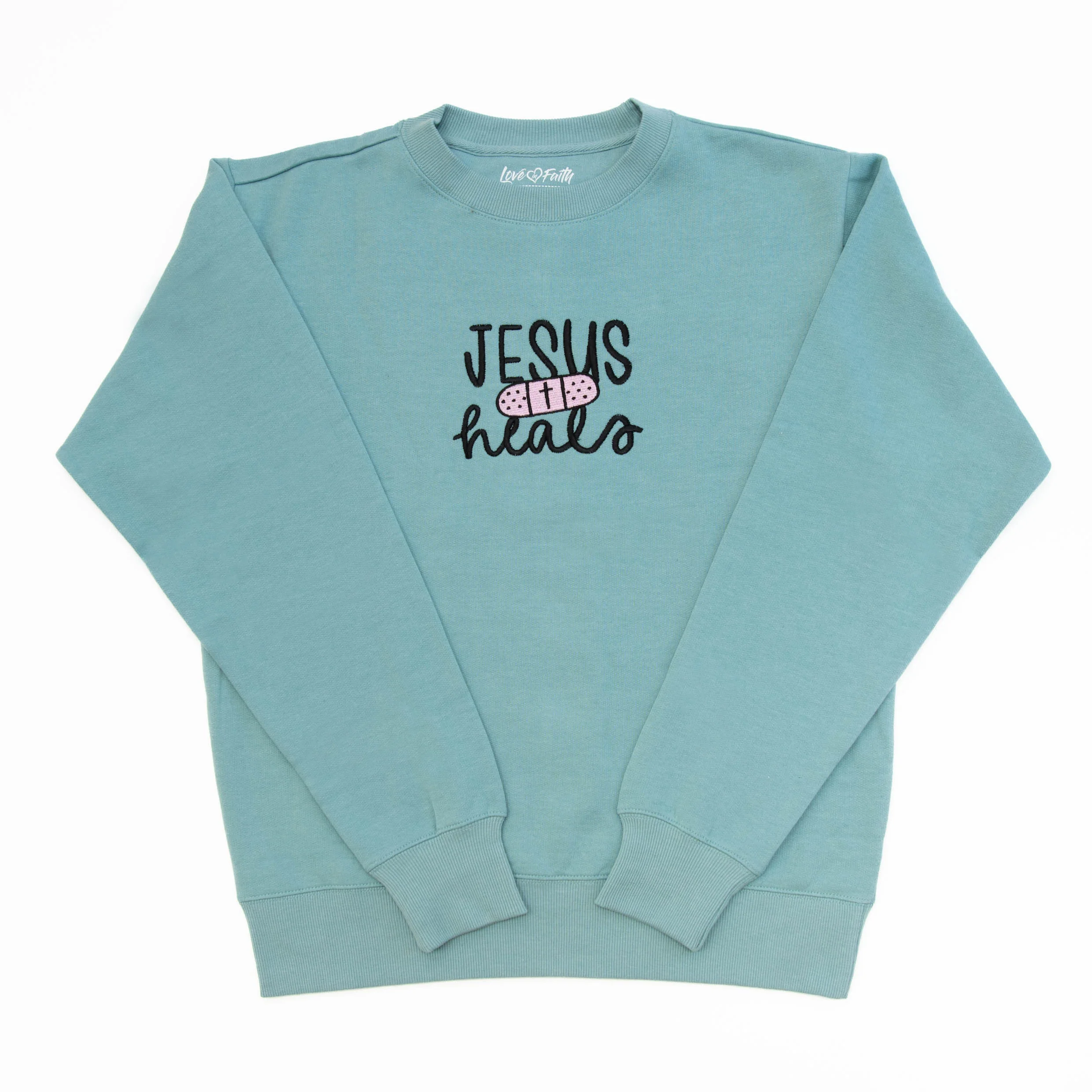 Jesus Heals Embroidered Crewneck Sweatshirt - Image 3