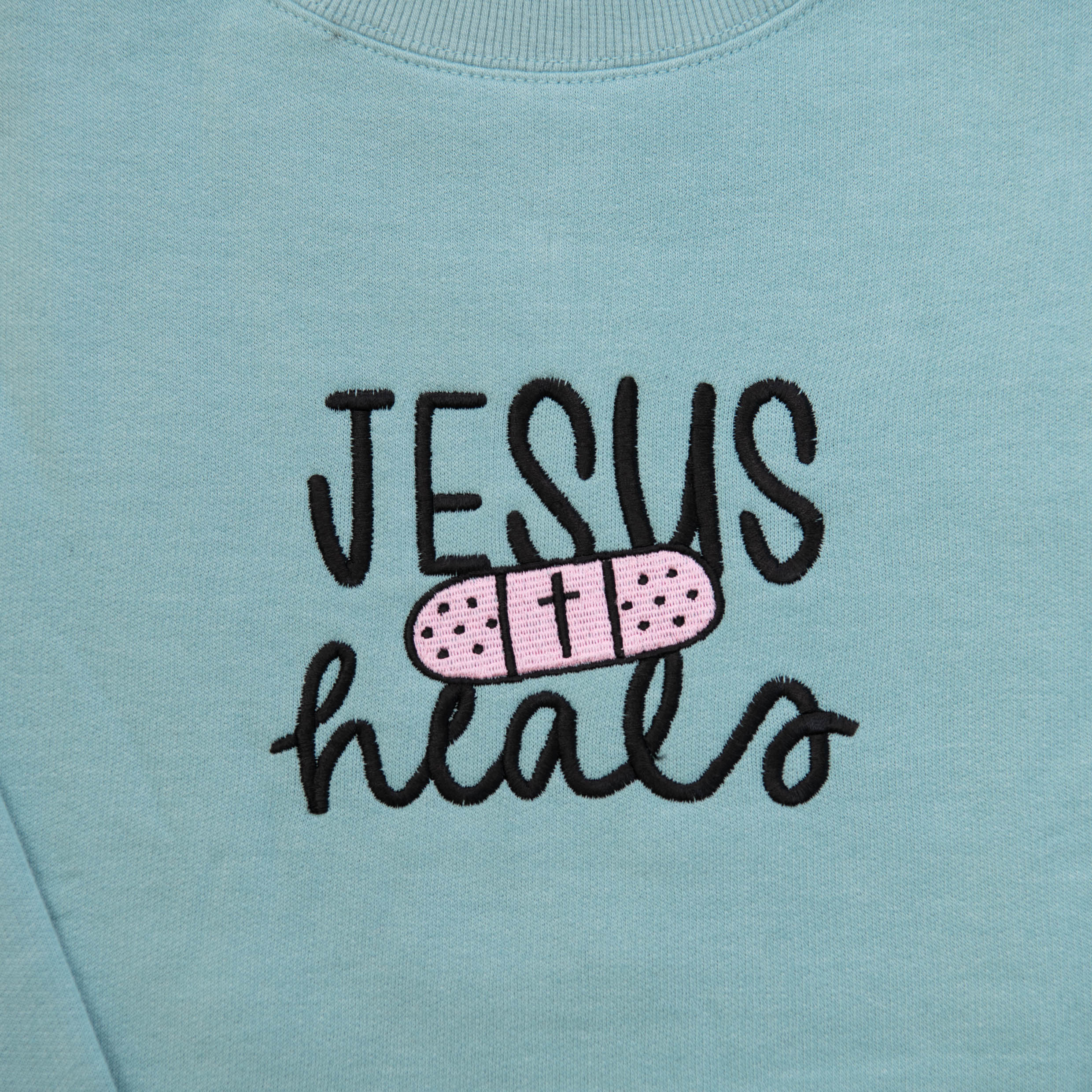Jesus Heals Embroidered Crewneck Sweatshirt - Image 4