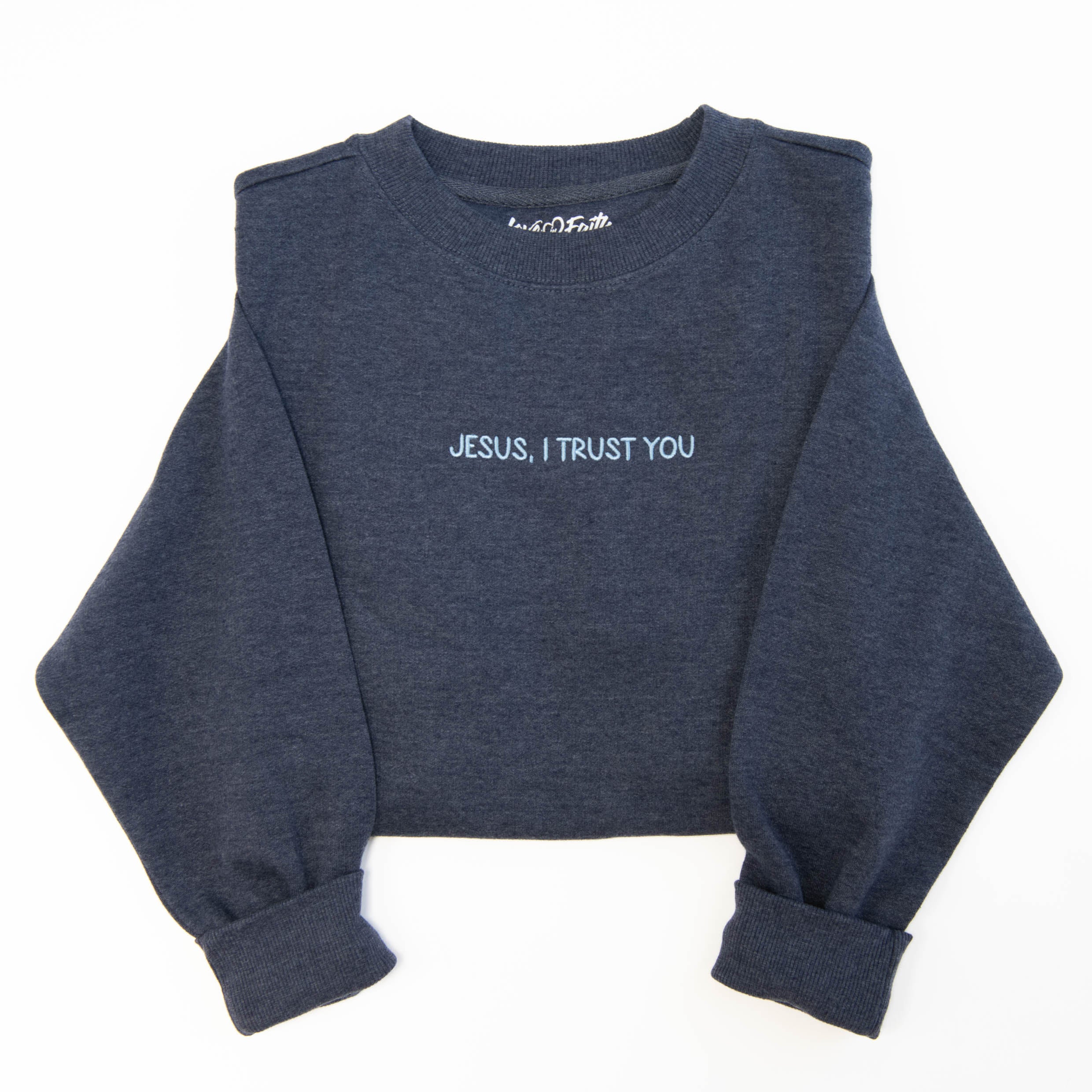 Jesus I Trust You Embroidered Crewneck Sweatshirt - Image 2