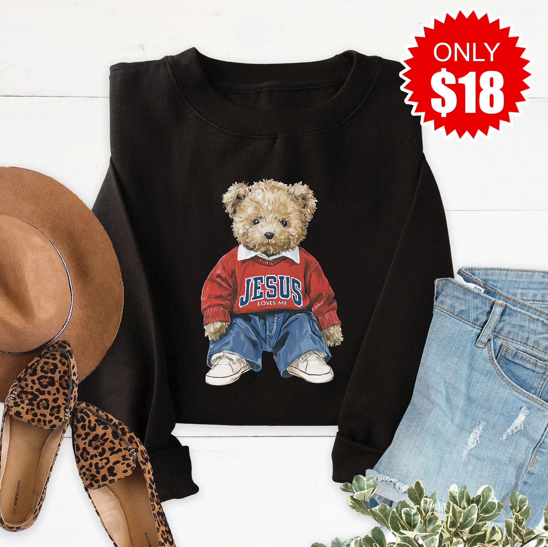 Jesus Loves Me Bear Sweatshirt - 18