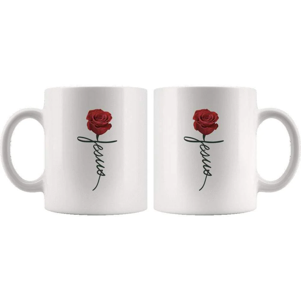 Jesus Rose Mug 11oz - Image 3