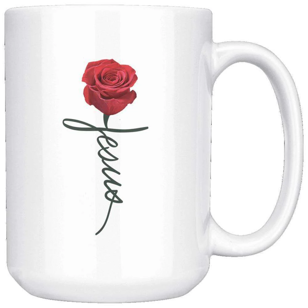 Jesus Rose Mug 15oz - Image 2