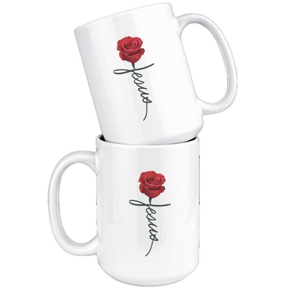 Jesus Rose Mug 15oz - Image 3